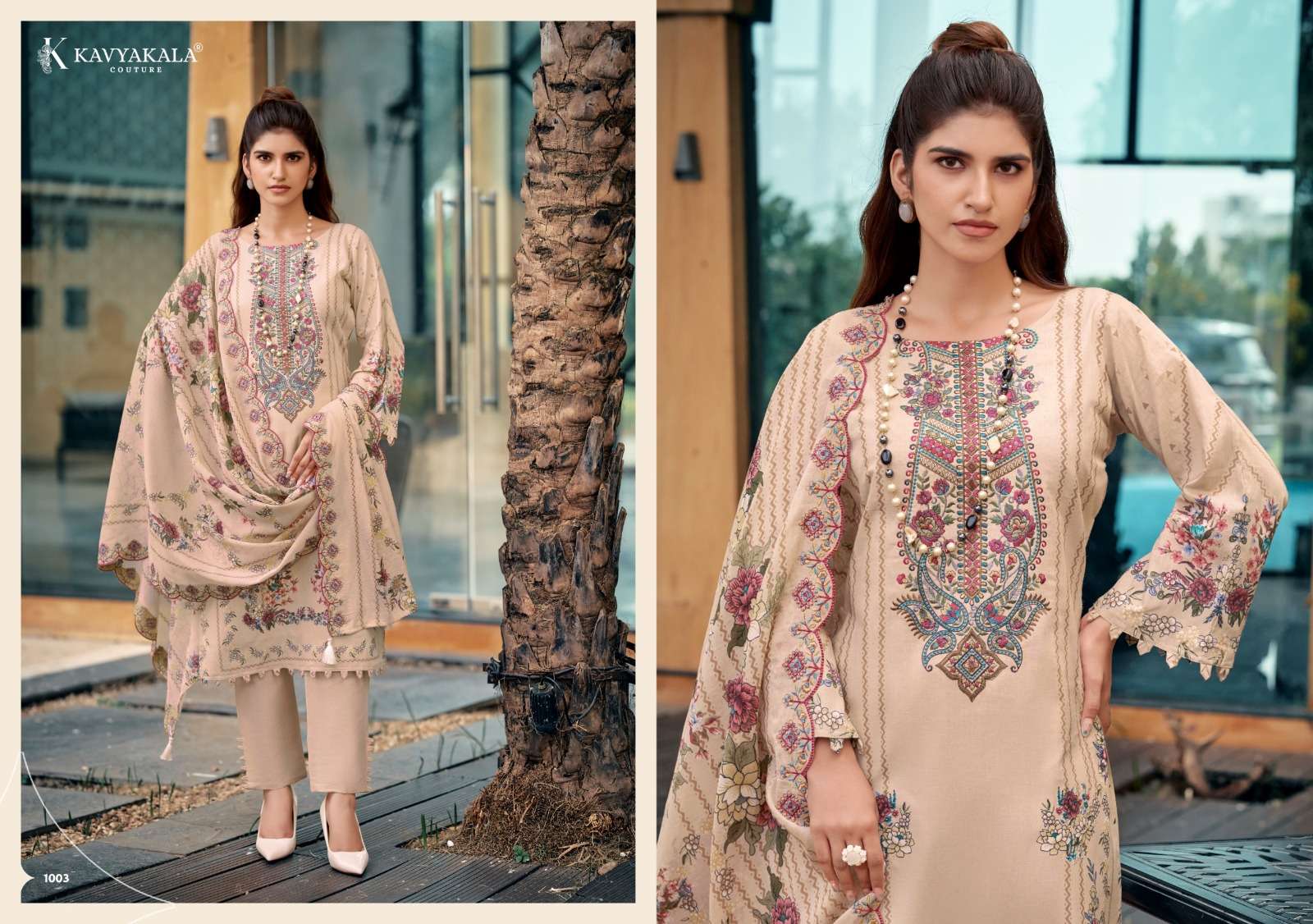 KAVYA KALA COUTURE ANARKALI VOL 27 LAWN COTTON DIGITAL PRINT WITH FANCY WORK SUIT