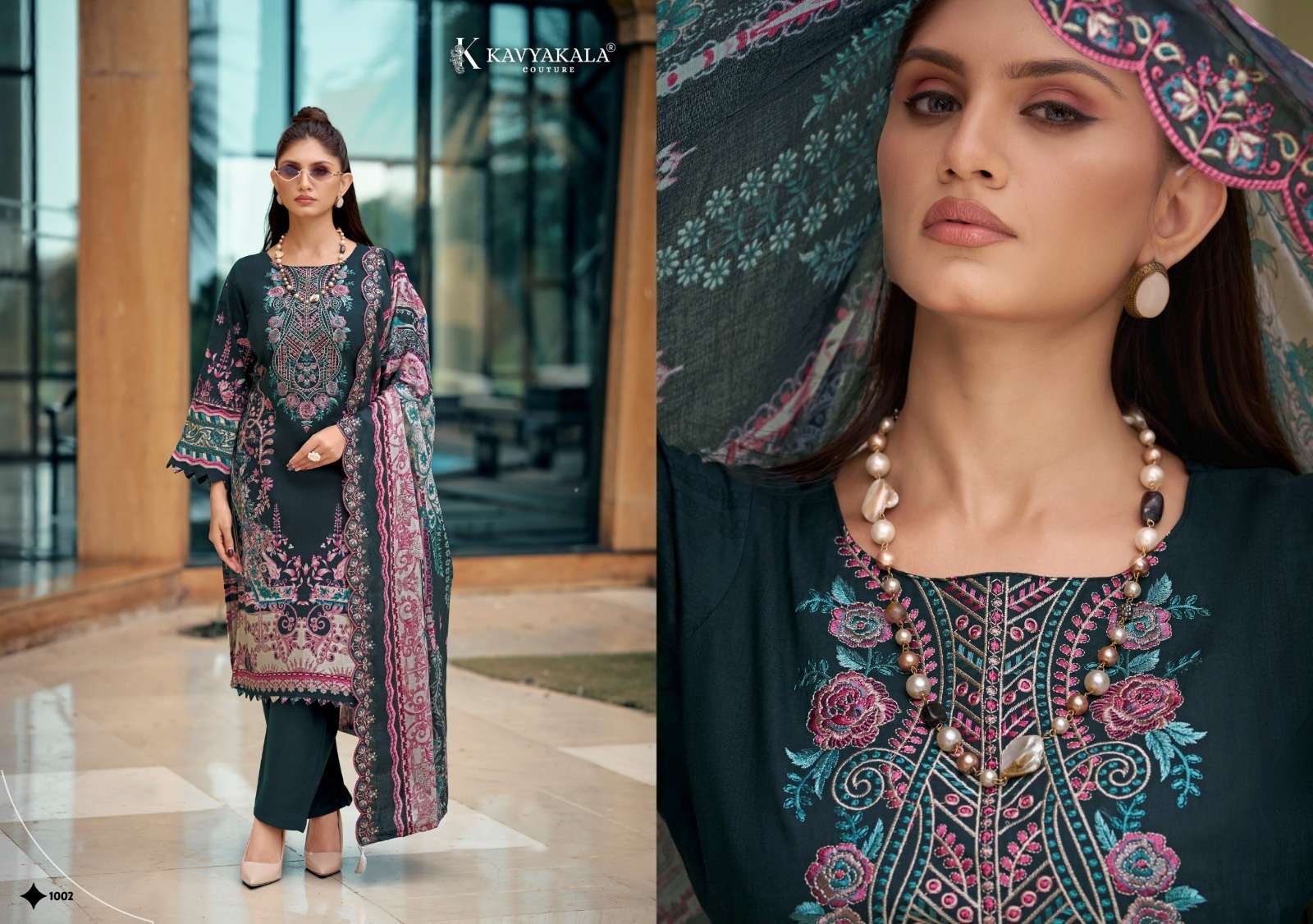 KAVYA KALA COUTURE ANARKALI VOL 27 LAWN COTTON DIGITAL PRINT WITH FANCY WORK SUIT