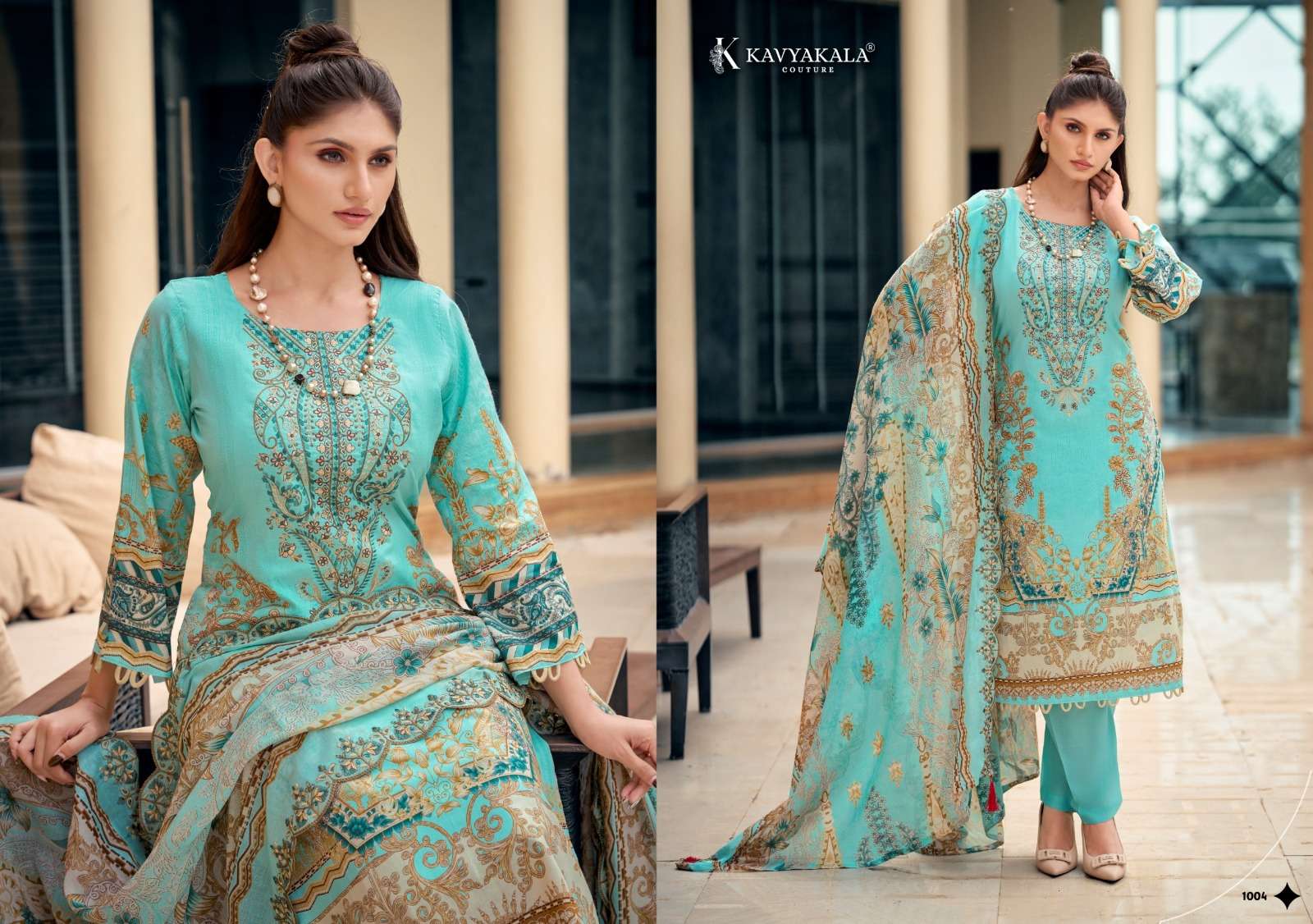 KAVYA KALA COUTURE ANARKALI VOL 27 LAWN COTTON DIGITAL PRINT WITH FANCY WORK SUIT