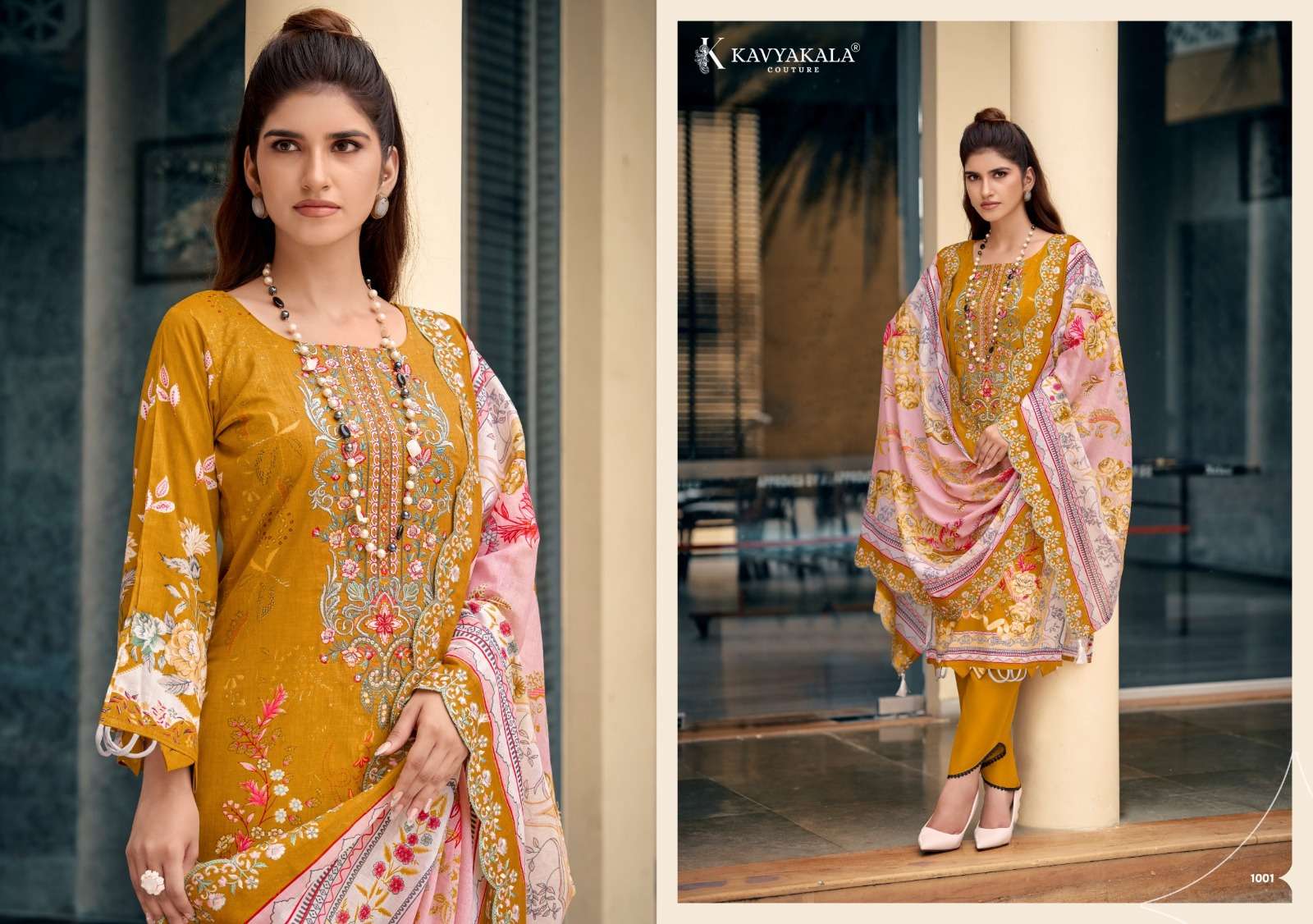 KAVYA KALA COUTURE ANARKALI VOL 27 LAWN COTTON DIGITAL PRINT WITH FANCY WORK SUIT