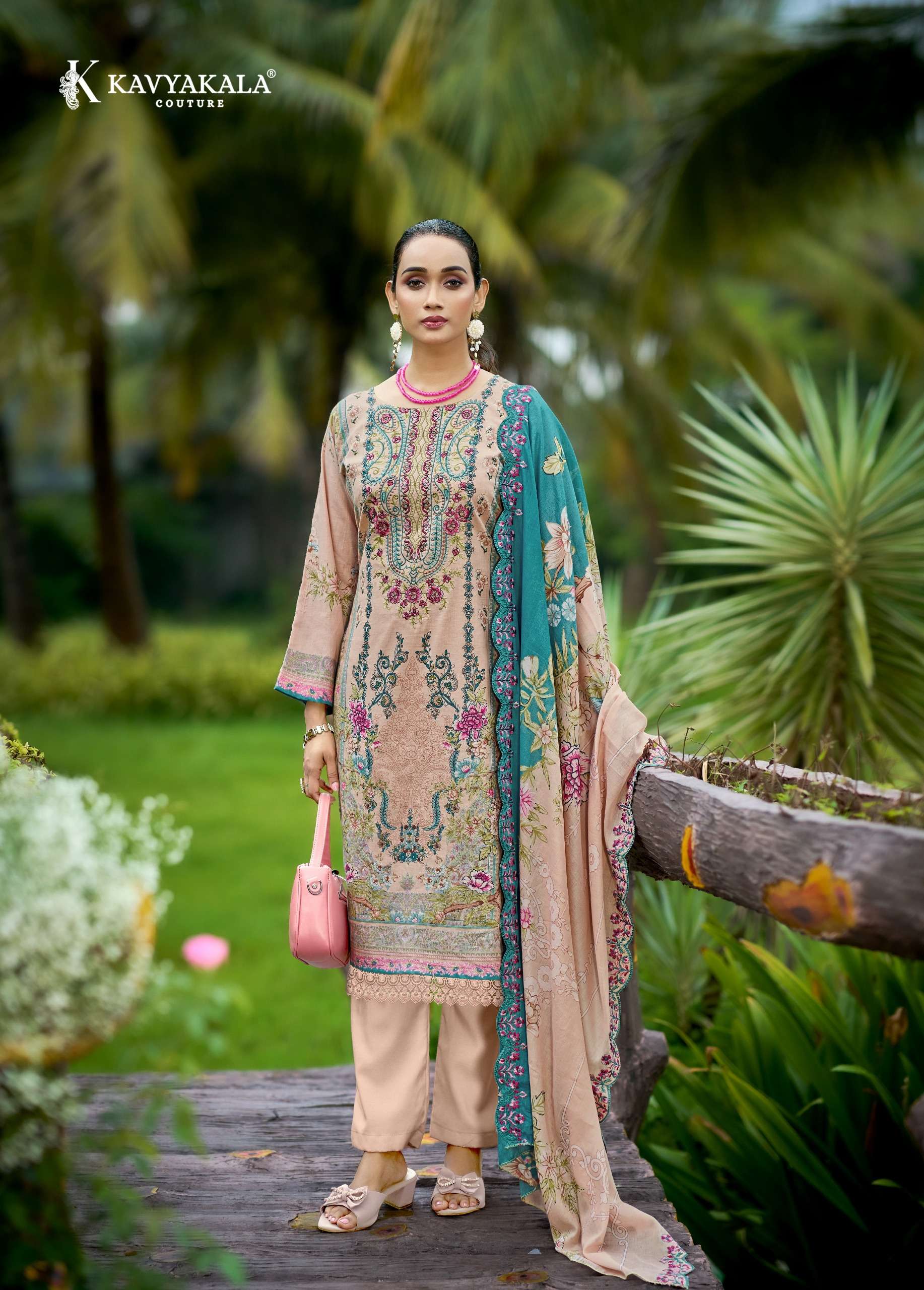 KAVYA KALA COUTURE ANARKALI VOL 28 LAWN COTTON DIGITAL PRINT WITH FANCY EMBROIDERY WORK SUIT