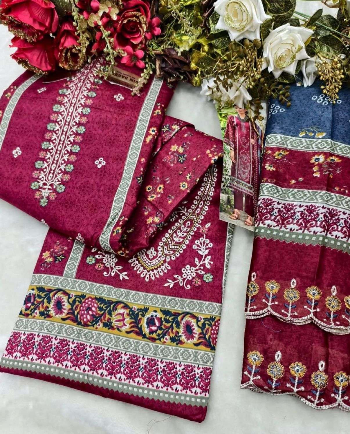 KAVYA‎‎‎ KALA COUTURE BIN SAEED VOL 11 COTTON DIGITAL PRINT WITH FANCY WORK SUIT