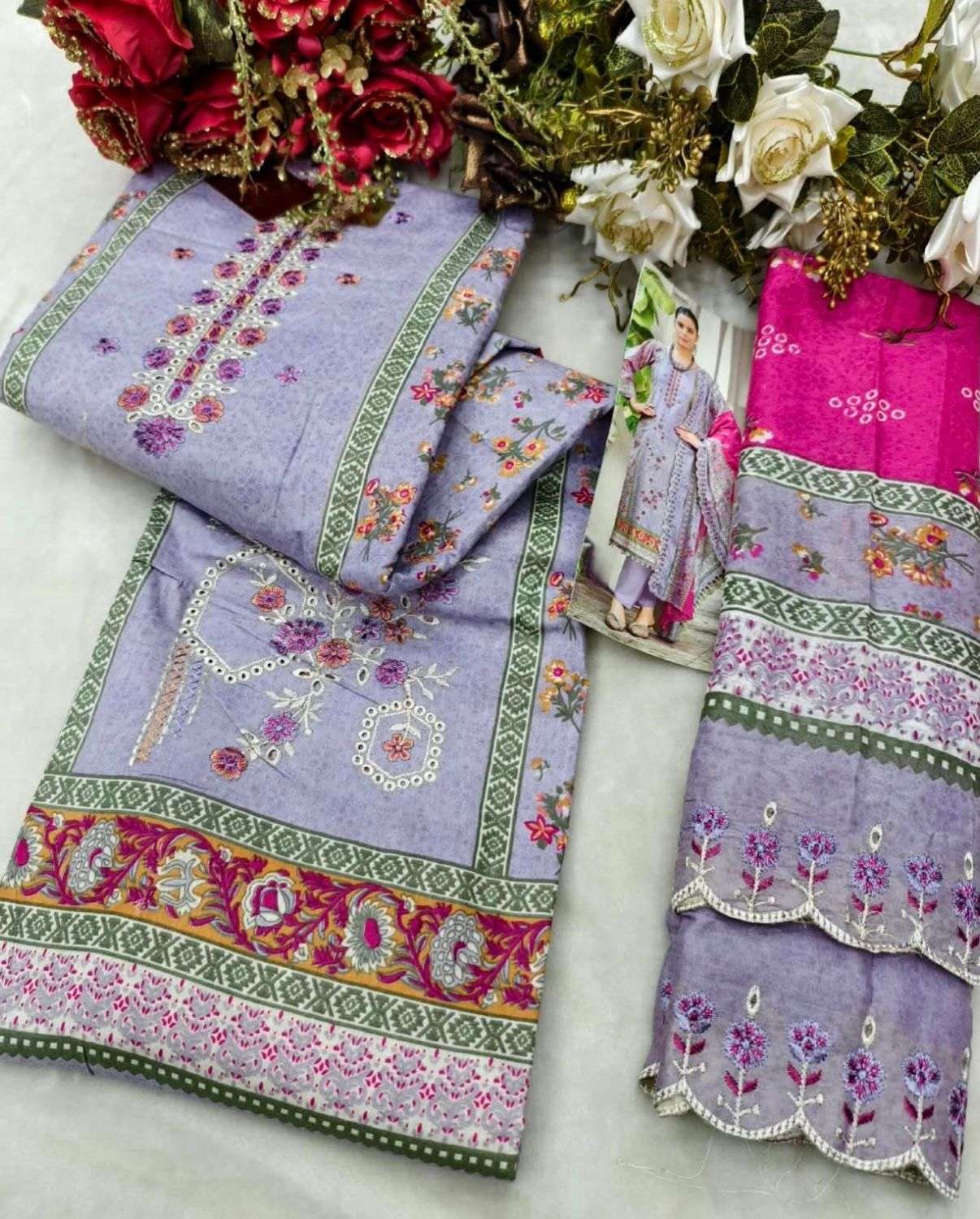 KAVYA‎‎‎ KALA COUTURE BIN SAEED VOL 11 COTTON DIGITAL PRINT WITH FANCY WORK SUIT