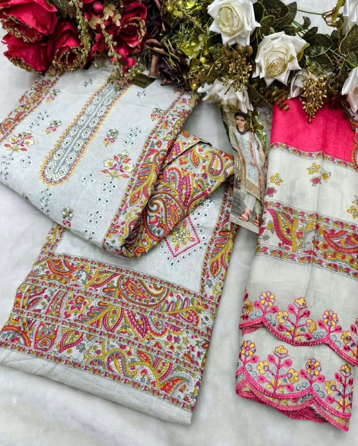 KAVYA‎‎‎ KALA COUTURE BIN SAEED VOL 11 COTTON DIGITAL PRINT WITH FANCY WORK SUIT