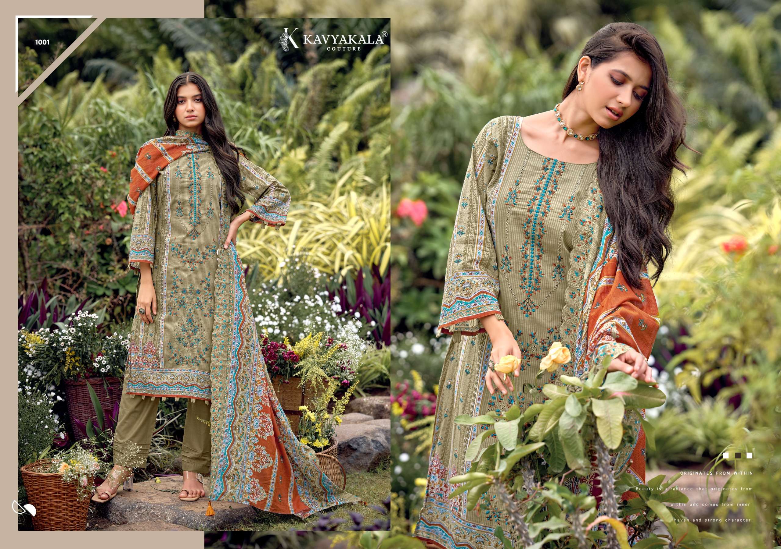 KAVYA‎‎‎ KALA COUTURE BIN SAEED VOL 12 COTTON DIGITAL PRINT WITH FANCY WORK SUIT