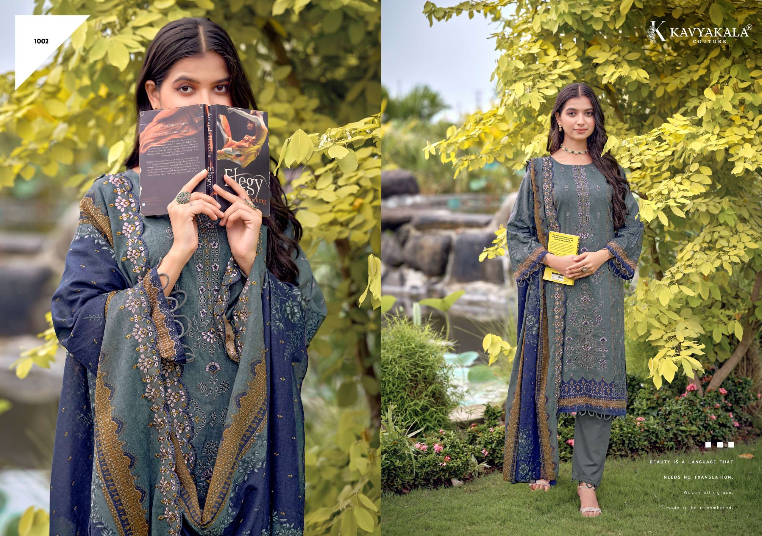 KAVYA‎‎‎ KALA COUTURE BIN SAEED VOL 12 COTTON DIGITAL PRINT WITH FANCY WORK SUIT