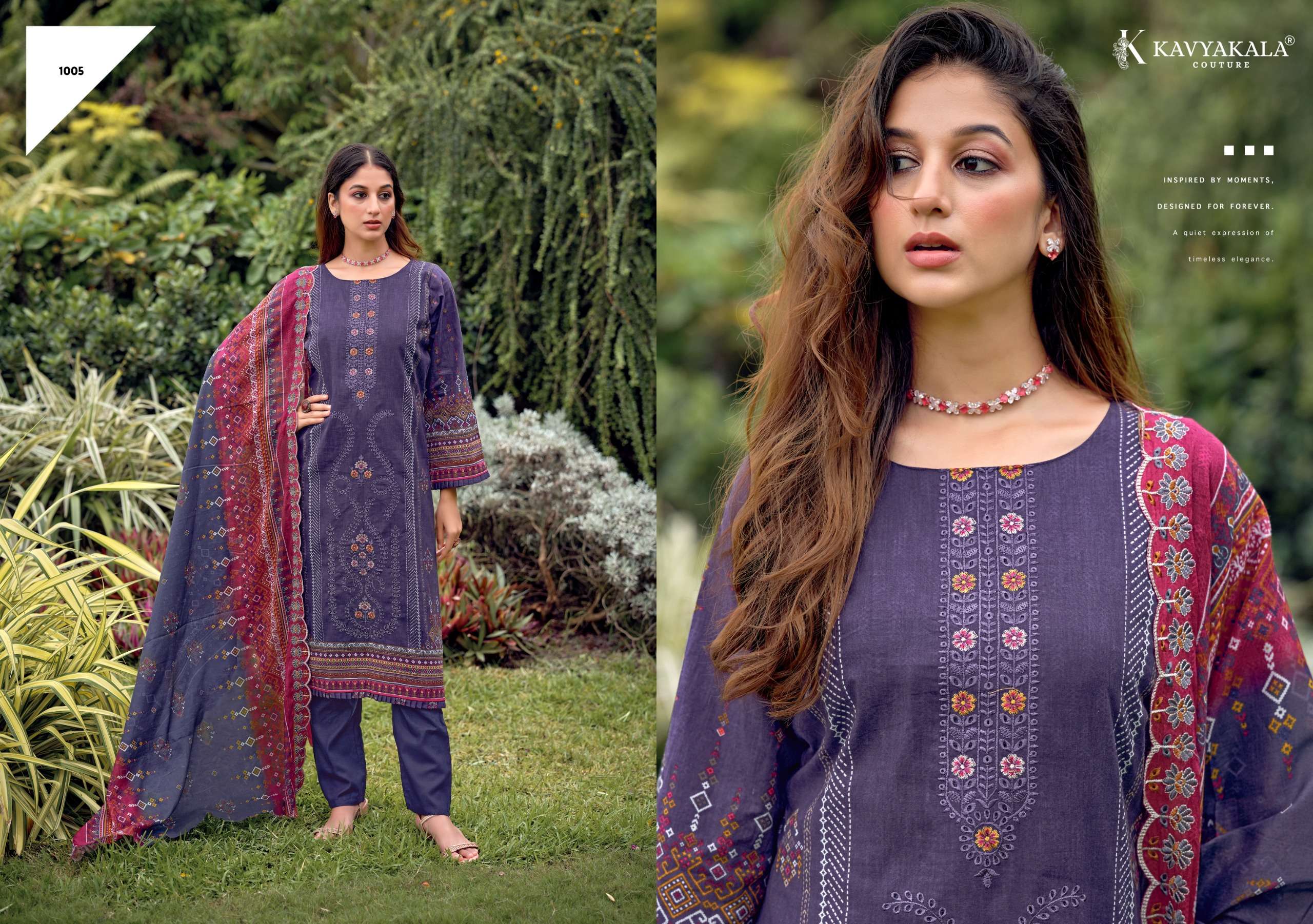 KAVYA‎‎‎ KALA COUTURE BIN SAEED VOL 12 COTTON DIGITAL PRINT WITH FANCY WORK SUIT