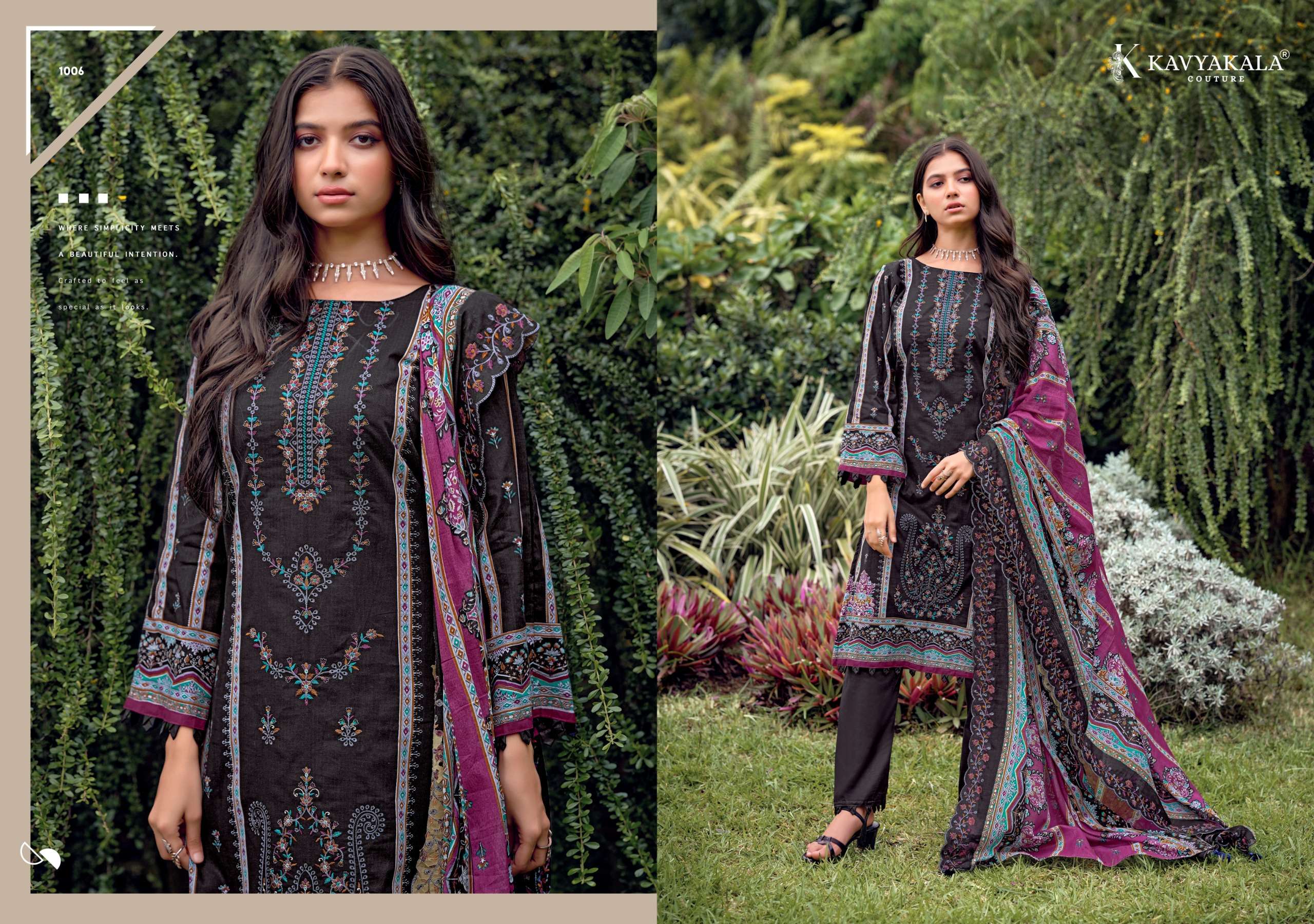 KAVYA‎‎‎ KALA COUTURE BIN SAEED VOL 12 COTTON DIGITAL PRINT WITH FANCY WORK SUIT