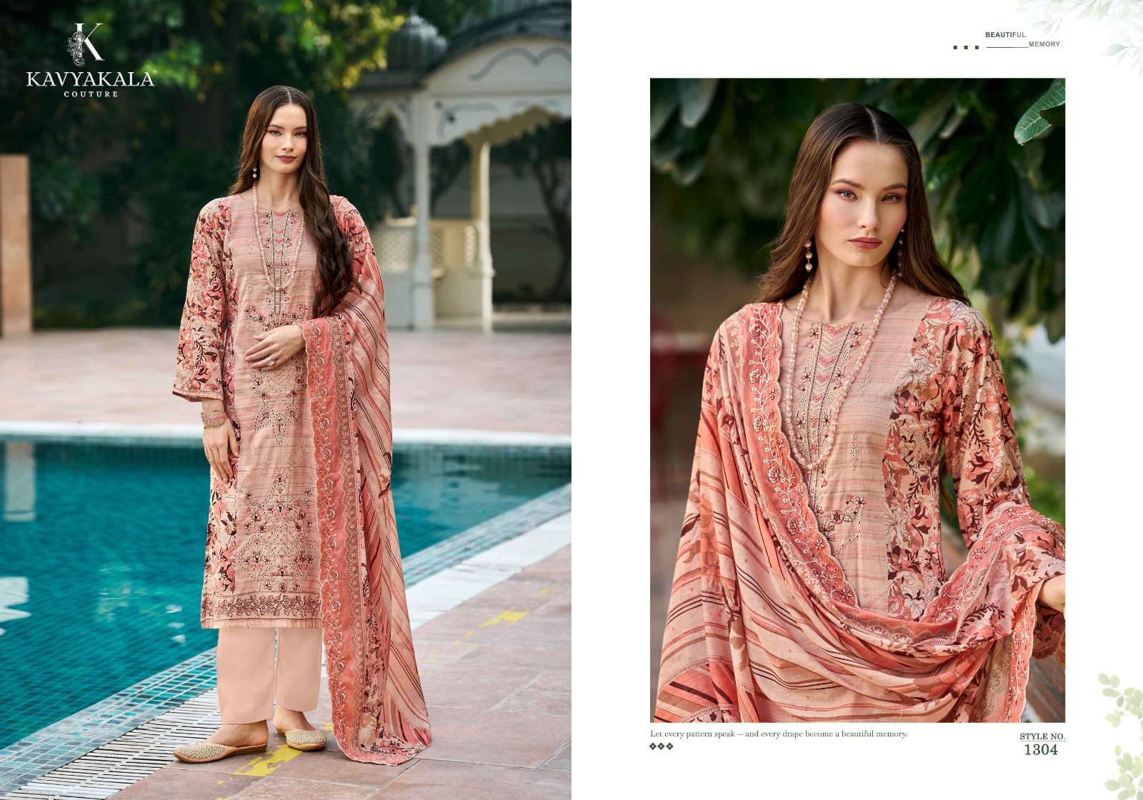 KAVYA‎‎‎ KALA COUTURE BIN SAEED VOL 13 COTTON DIGITAL PRINT WITH FANCY WORK SUIT