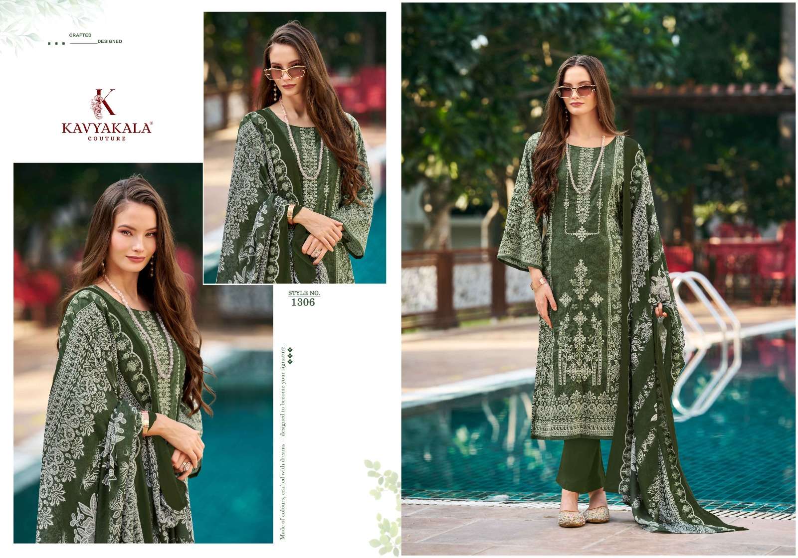 KAVYA‎‎‎ KALA COUTURE BIN SAEED VOL 13 COTTON DIGITAL PRINT WITH FANCY WORK SUIT