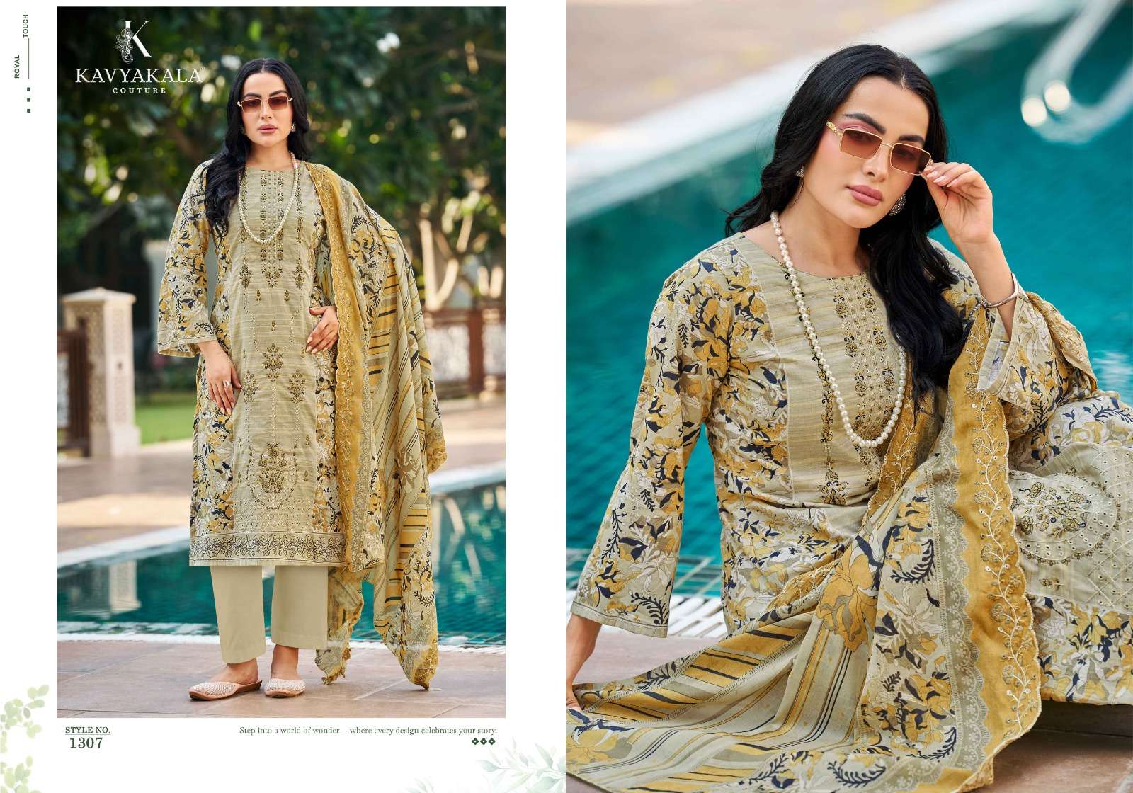 KAVYA‎‎‎ KALA COUTURE BIN SAEED VOL 13 COTTON DIGITAL PRINT WITH FANCY WORK SUIT