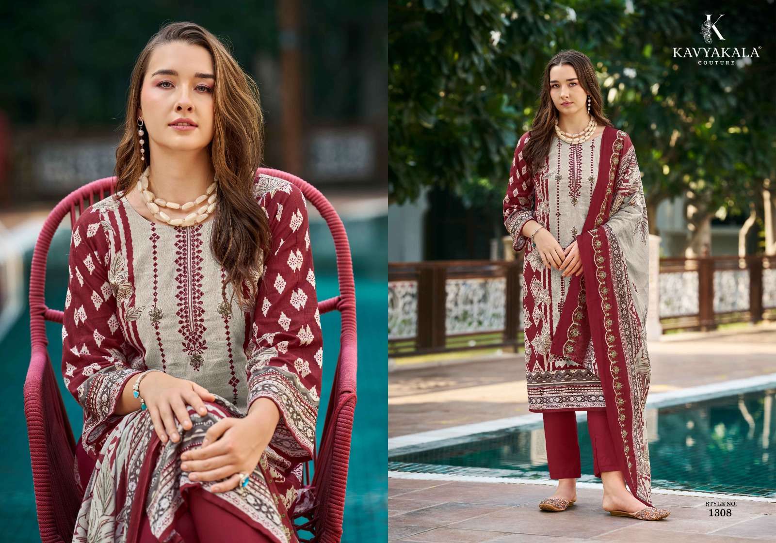 KAVYA‎‎‎ KALA COUTURE BIN SAEED VOL 13 COTTON DIGITAL PRINT WITH FANCY WORK SUIT