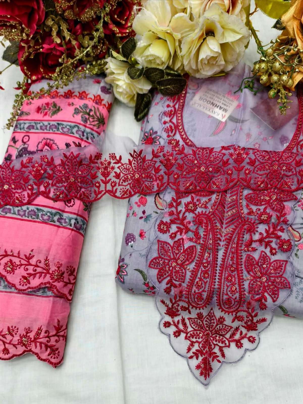 KAVYA KALA COUTURE MAHNOOR LAWN COTTON DIGITAL PRINT WITH FANCY WORK SUIT