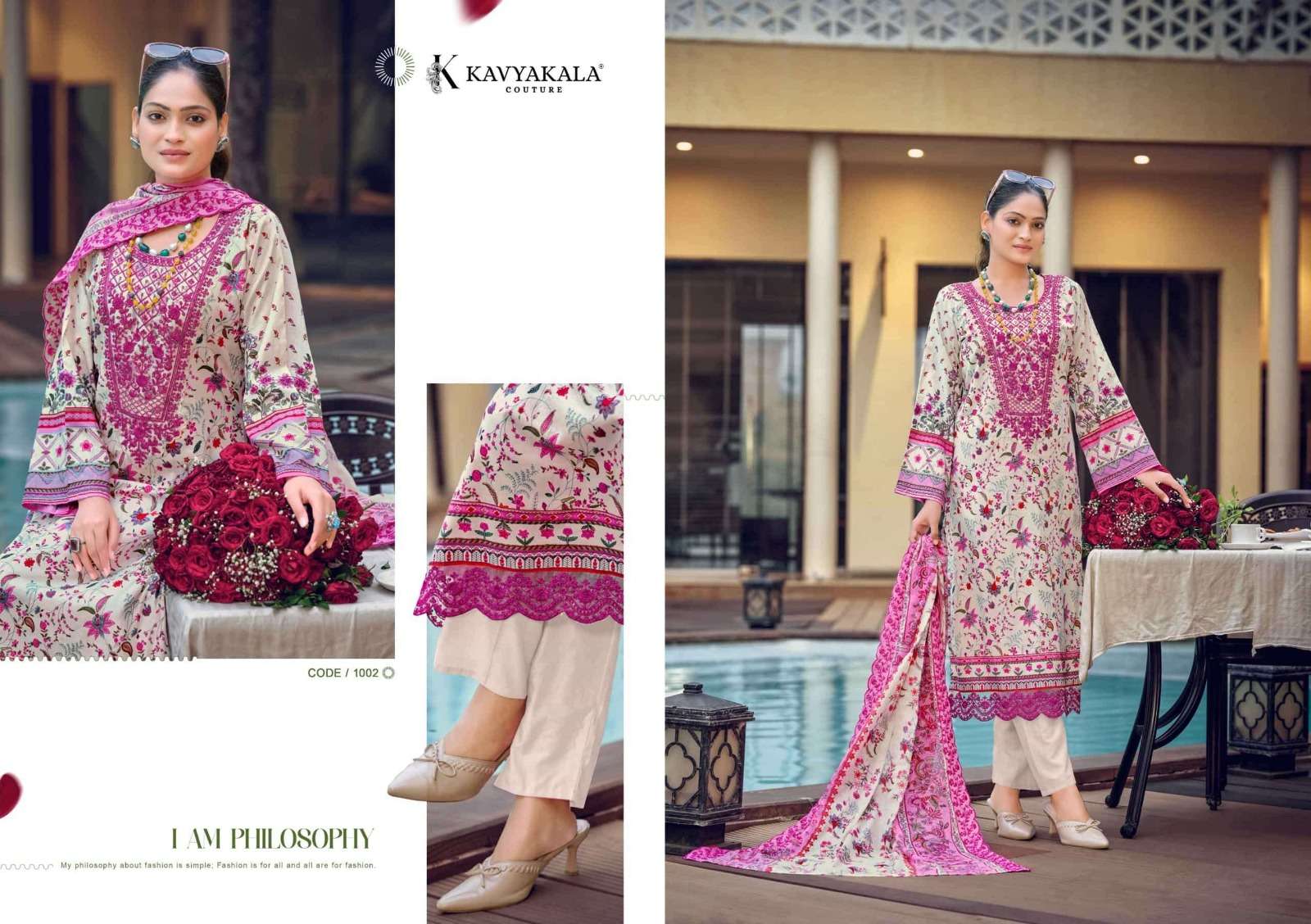 KAVYA KALA COUTURE MAHNOOR LAWN COTTON DIGITAL PRINT WITH FANCY WORK SUIT