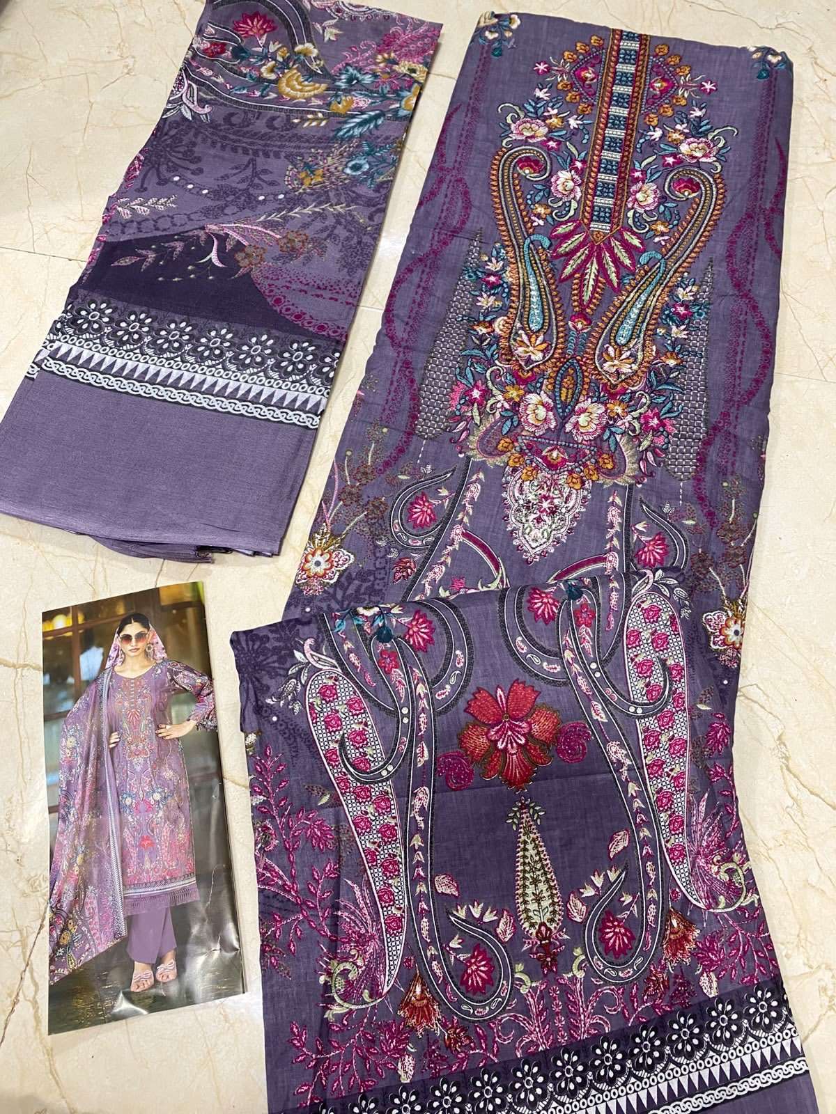 KAVYA‎‎ KALA COUTURE RIHAANA VOL 17 LAWN COTTON WITH‎ EMBROIDERY WORK SUIT