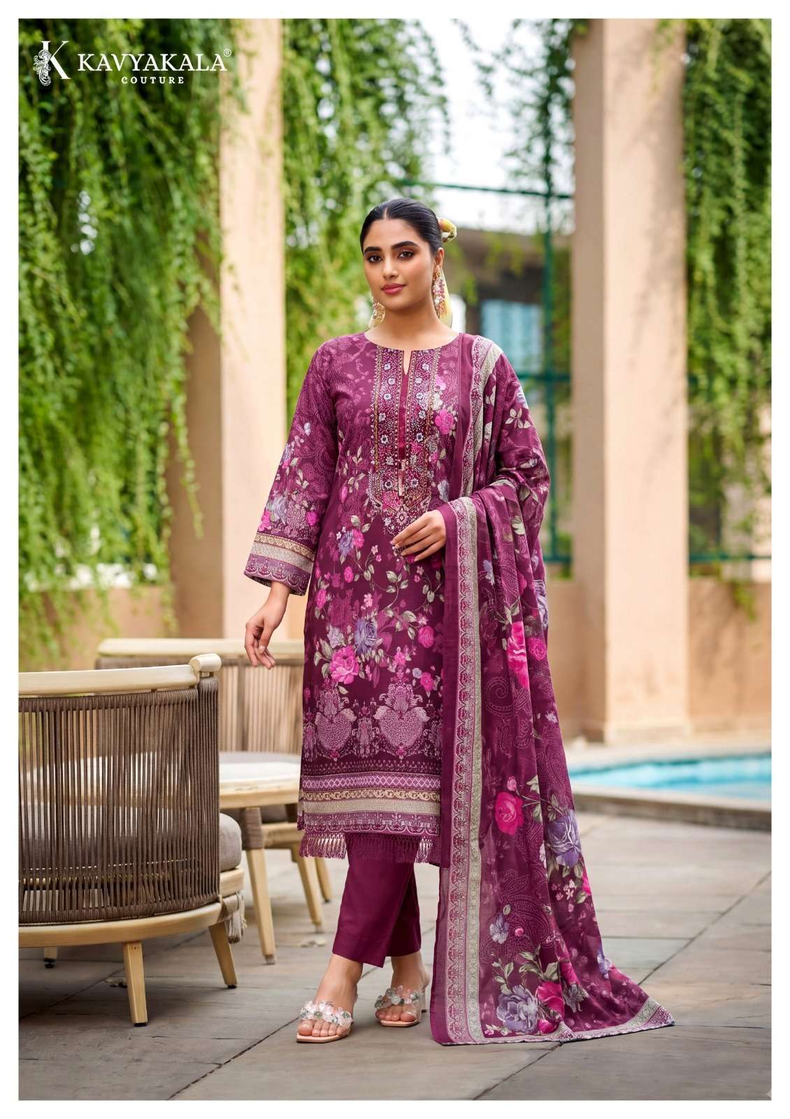 KAVYA‎‎ KALA COUTURE RIHAANA VOL 17 LAWN COTTON WITH‎ EMBROIDERY WORK SUIT
