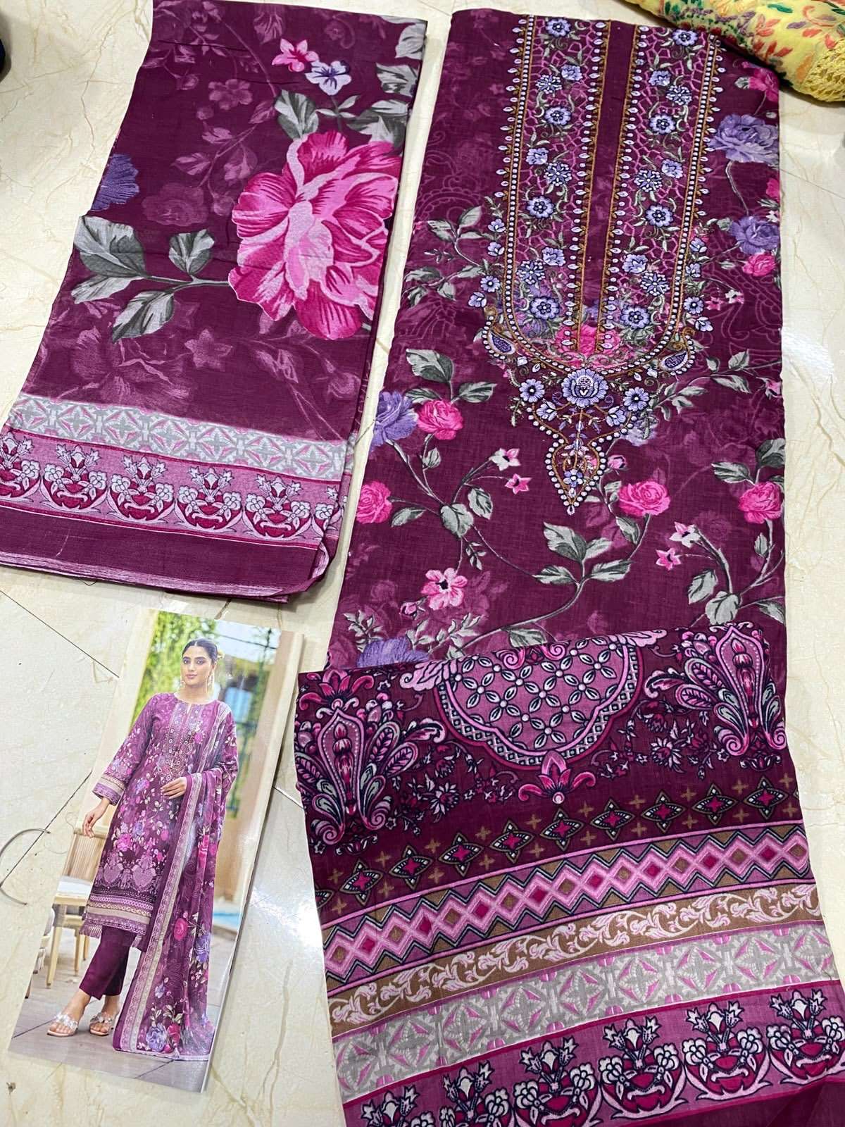 KAVYA‎‎ KALA COUTURE RIHAANA VOL 17 LAWN COTTON WITH‎ EMBROIDERY WORK SUIT