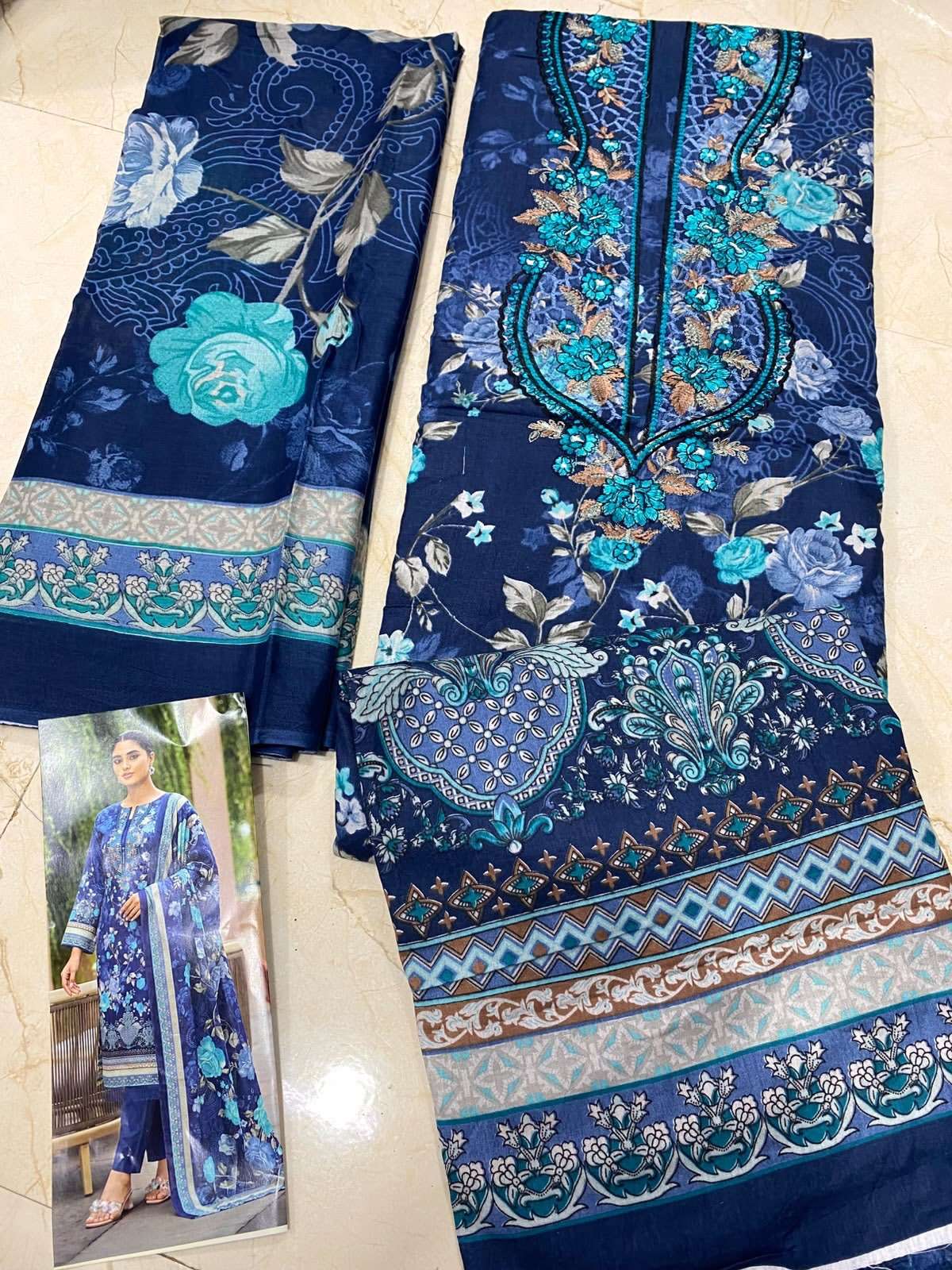 KAVYA‎‎ KALA COUTURE RIHAANA VOL 17 LAWN COTTON WITH‎ EMBROIDERY WORK SUIT