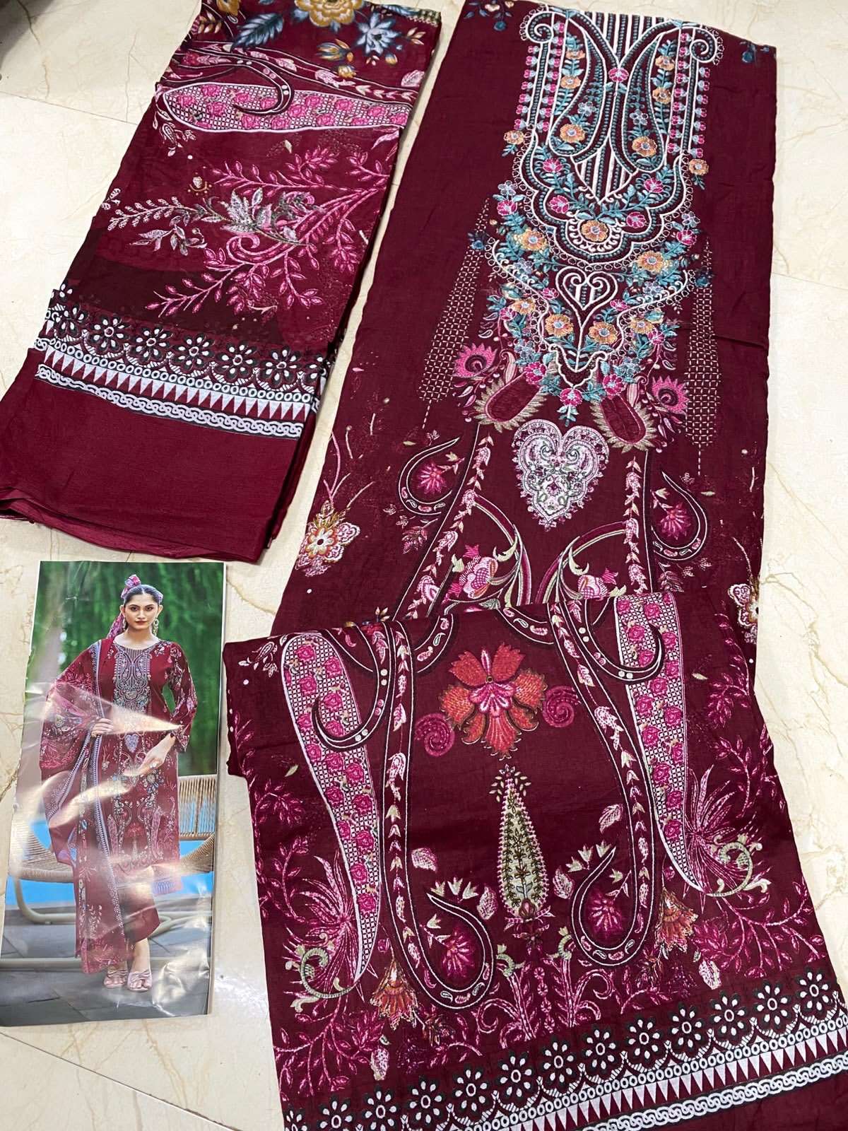 KAVYA‎‎ KALA COUTURE RIHAANA VOL 17 LAWN COTTON WITH‎ EMBROIDERY WORK SUIT