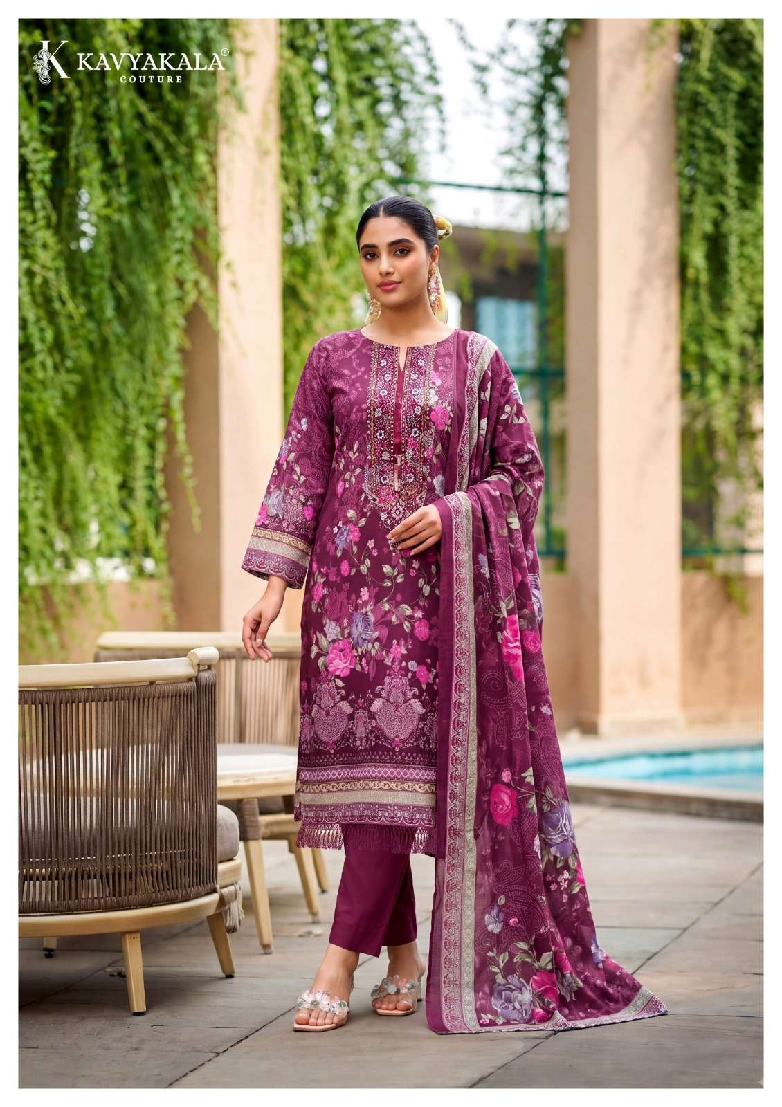 KAVYA‎‎ KALA COUTURE RIHAANA VOL 17 LAWN COTTON WITH‎ EMBROIDERY WORK SUIT