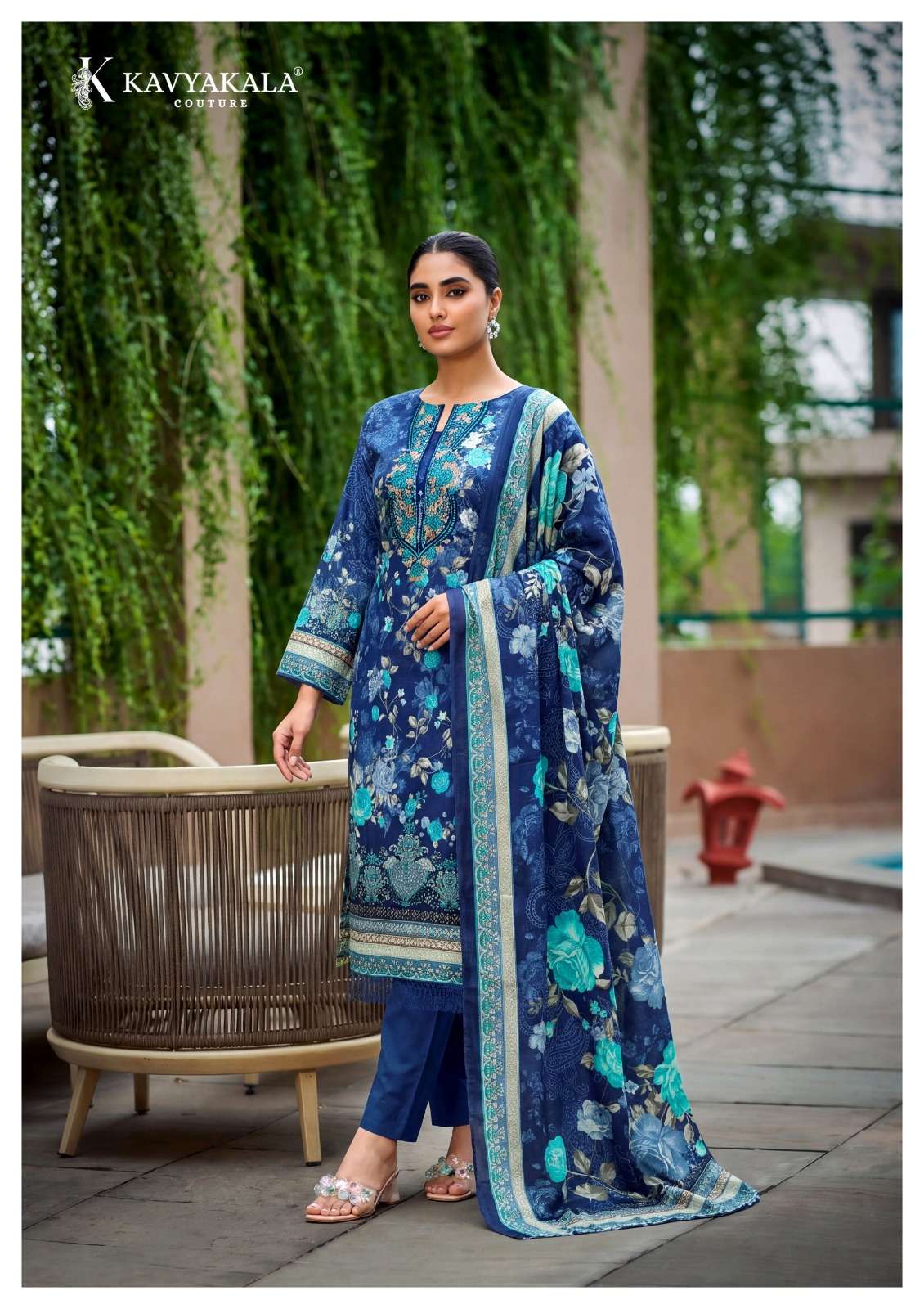 KAVYA‎‎ KALA COUTURE RIHAANA VOL 17 LAWN COTTON WITH‎ EMBROIDERY WORK SUIT