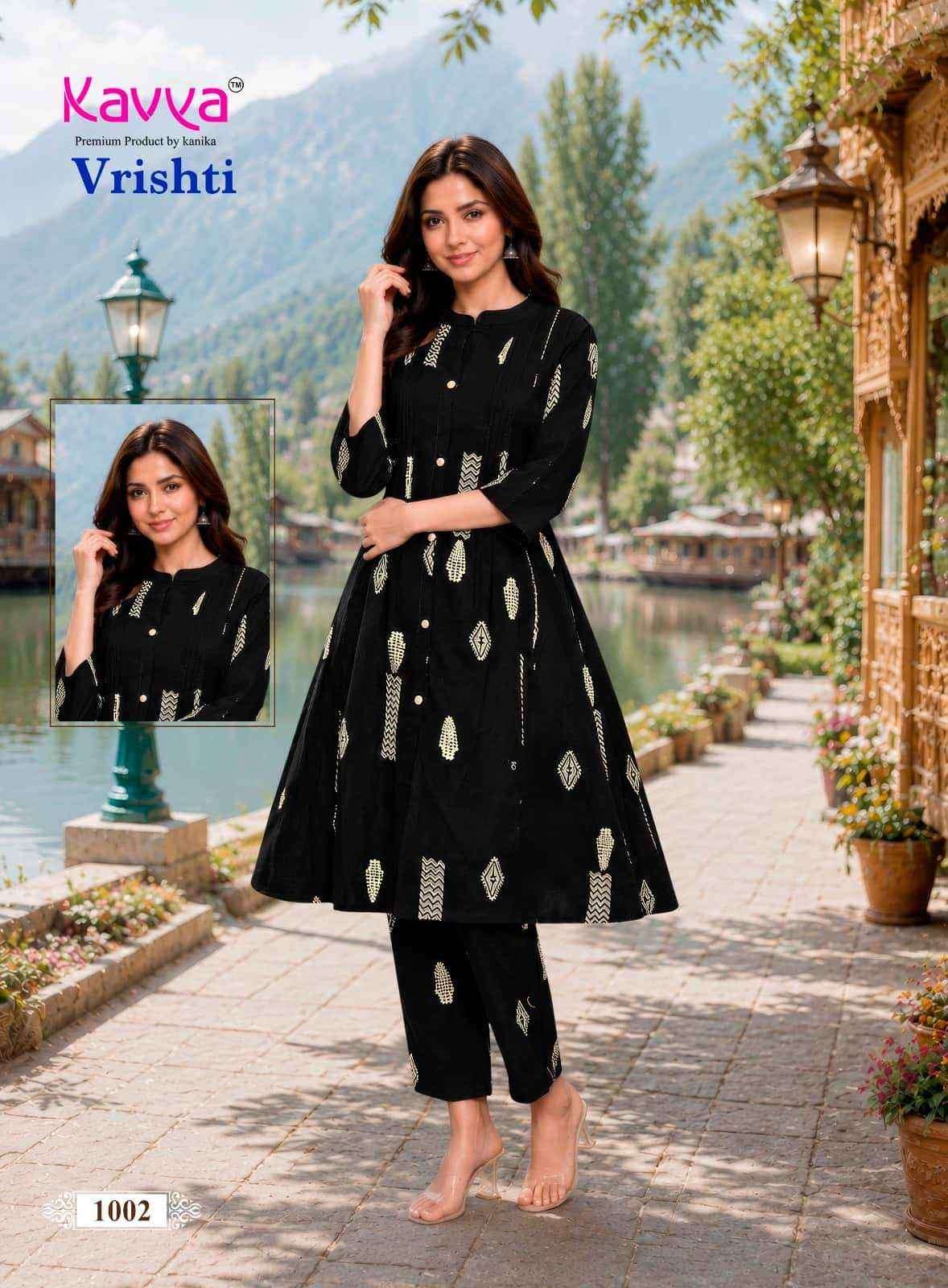 KAVYA VRISHTI VOL 1 COTTON PRINT FANCY A LINE STYLE KURTI WITH BOTTOM PAIR 