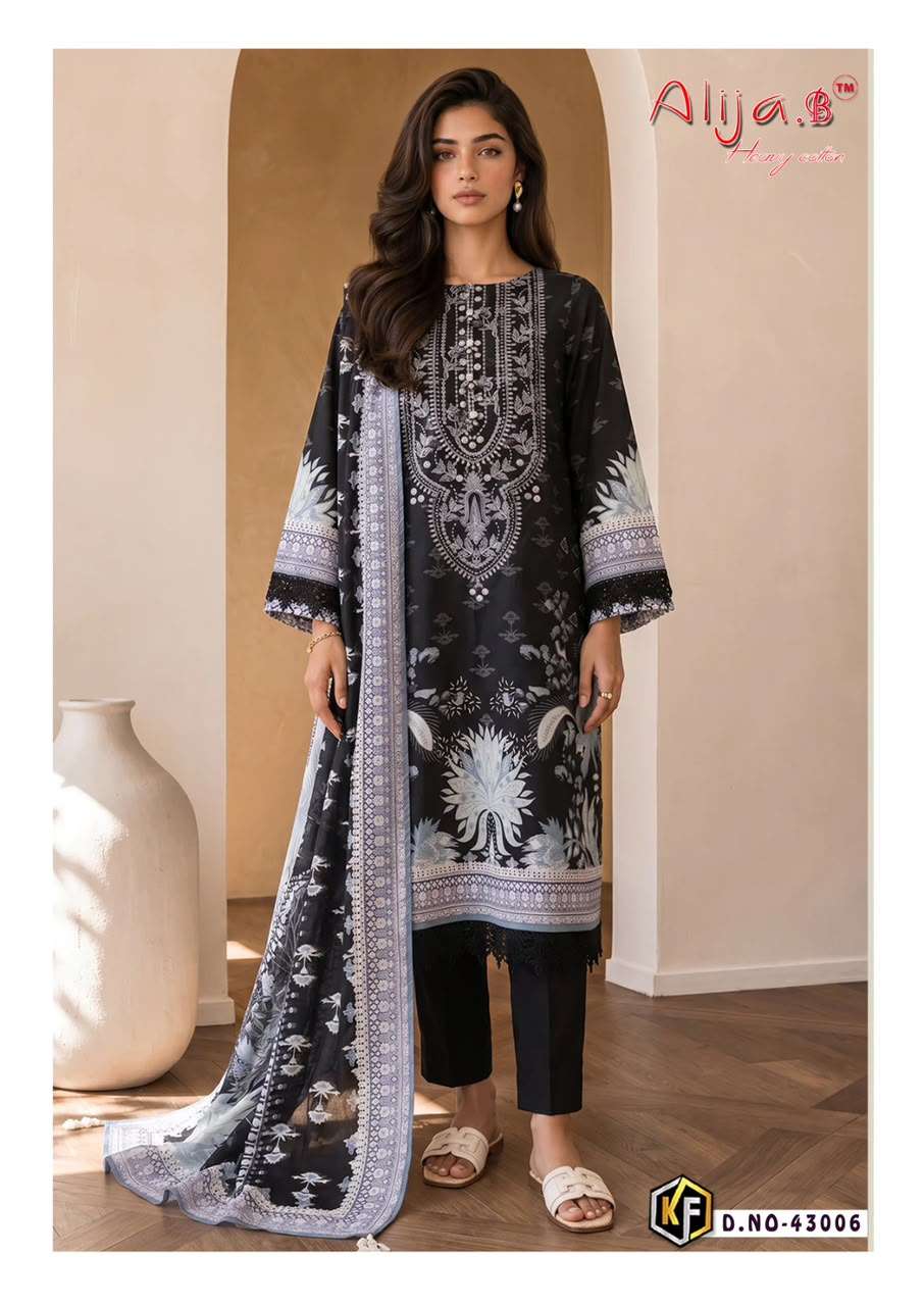 KEVAL FAB ALIJA B VOL 43 LAWN COTTON DIGITAL PRINT SALWAR SUIT 