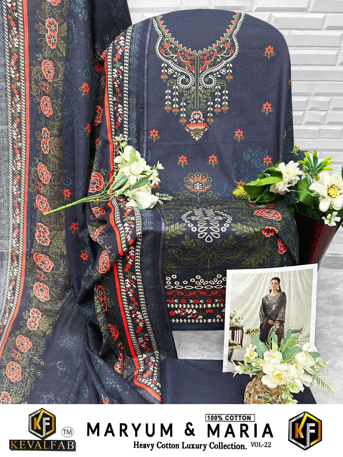 KEVAL FAB MARYUM & MARIA VOL 22 COTTON DIGITAL PRINTS SALWAR SUIT