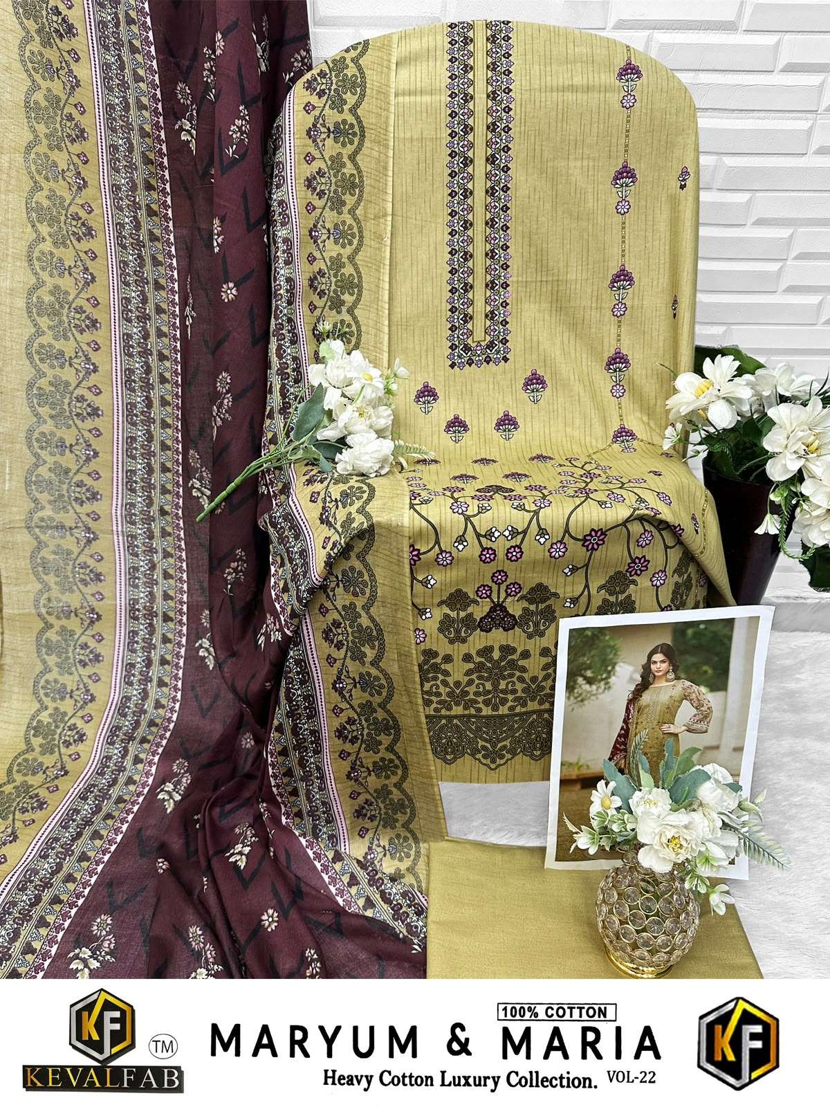KEVAL FAB MARYUM & MARIA VOL 22 COTTON DIGITAL PRINTS SALWAR SUIT