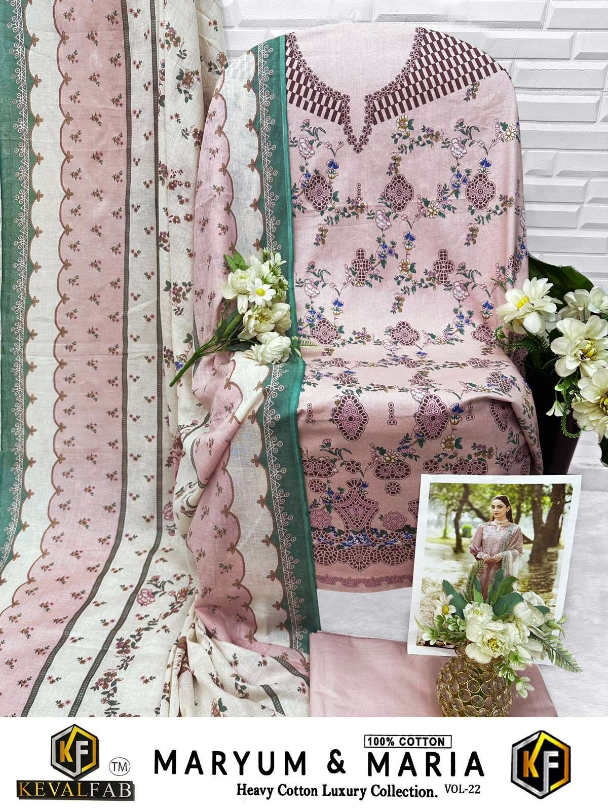 KEVAL FAB MARYUM & MARIA VOL 22 COTTON DIGITAL PRINTS SALWAR SUIT