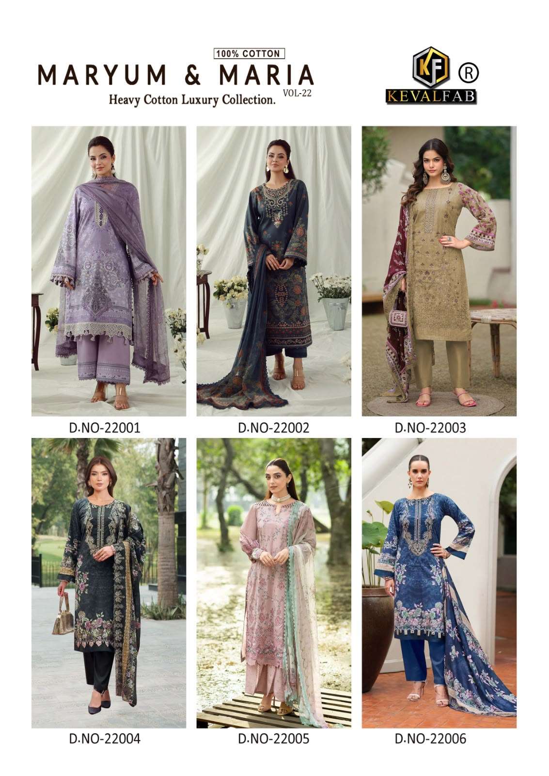 KEVAL FAB MARYUM & MARIA VOL 22 COTTON DIGITAL PRINTS SALWAR SUIT