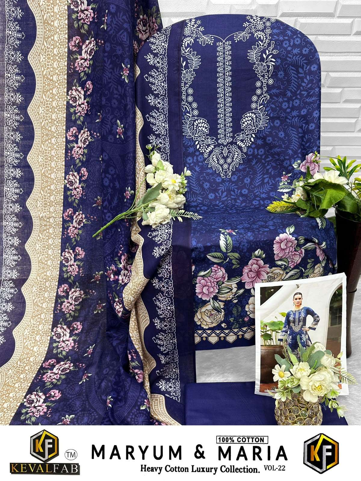 KEVAL FAB MARYUM & MARIA VOL 22 COTTON DIGITAL PRINTS SALWAR SUIT
