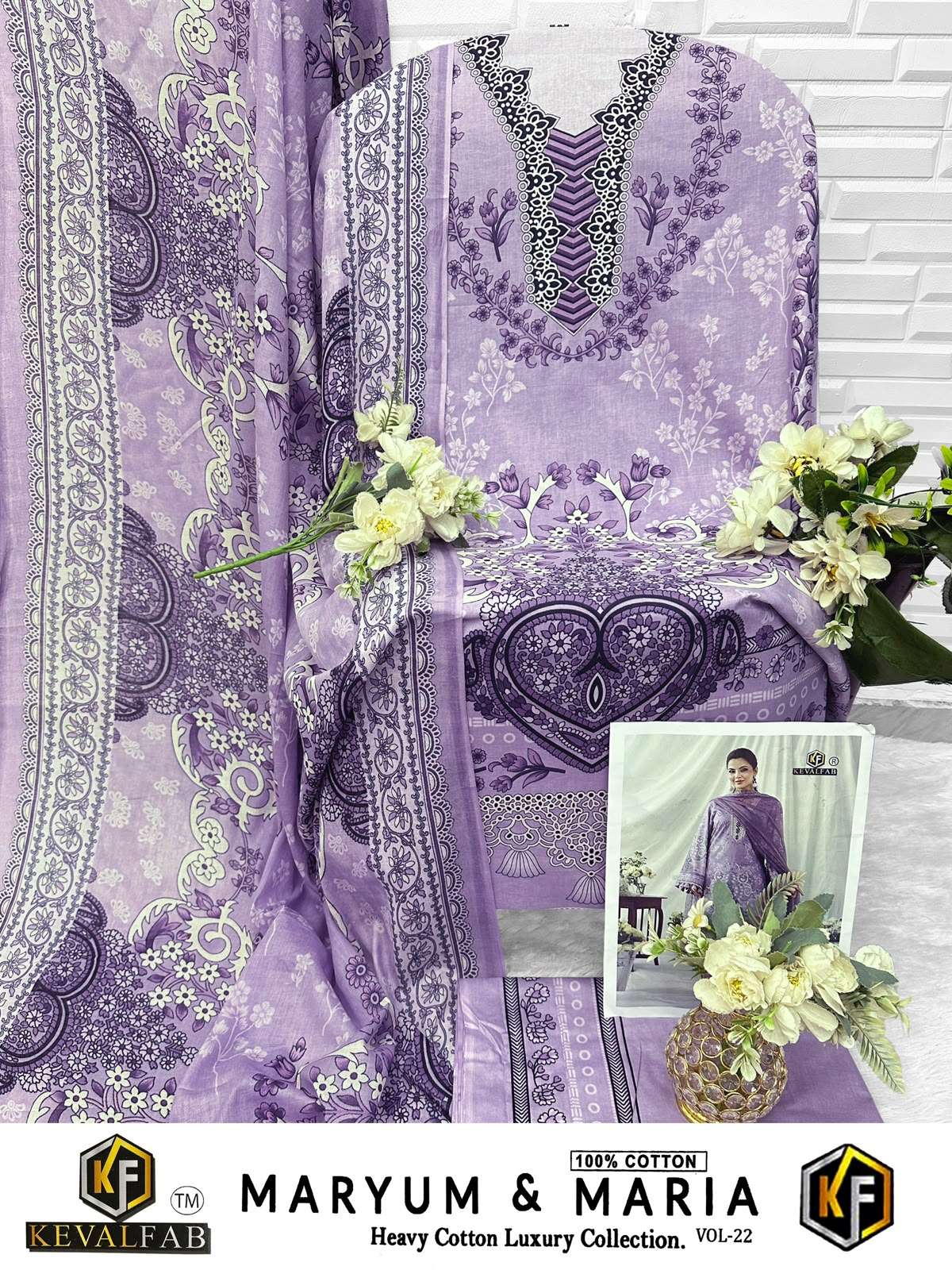 KEVAL FAB MARYUM & MARIA VOL 22 COTTON DIGITAL PRINTS SALWAR SUIT