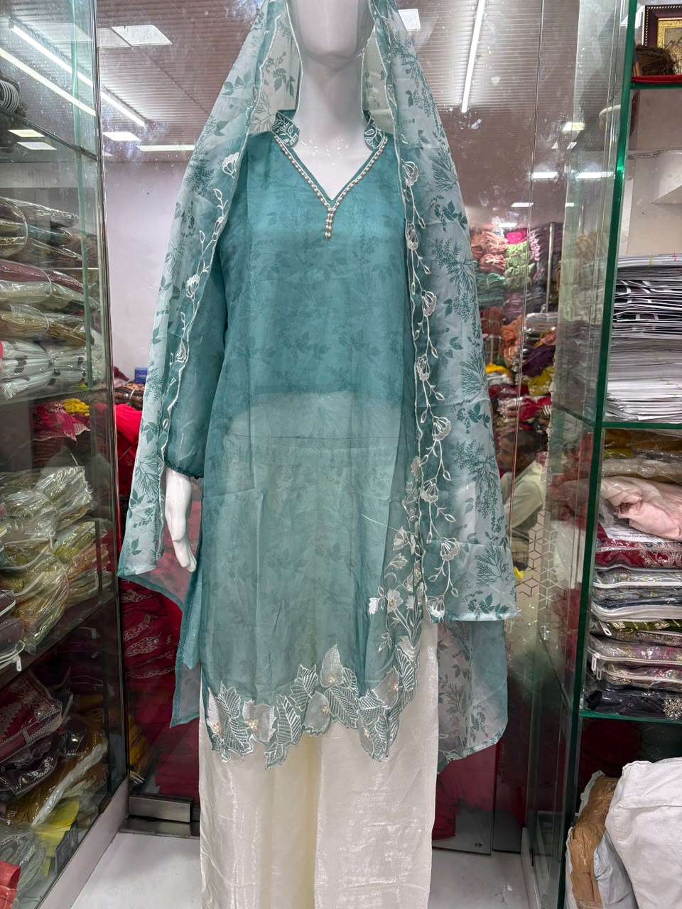 KHAS FASHION D NO 164 SILK DIGITAL PRINT WITH DESIGNER WORK READY MADE PAKISTANI SUIT