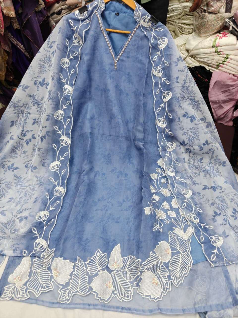 KHAS FASHION D NO 164 SILK DIGITAL PRINT WITH DESIGNER WORK READY MADE PAKISTANI SUIT