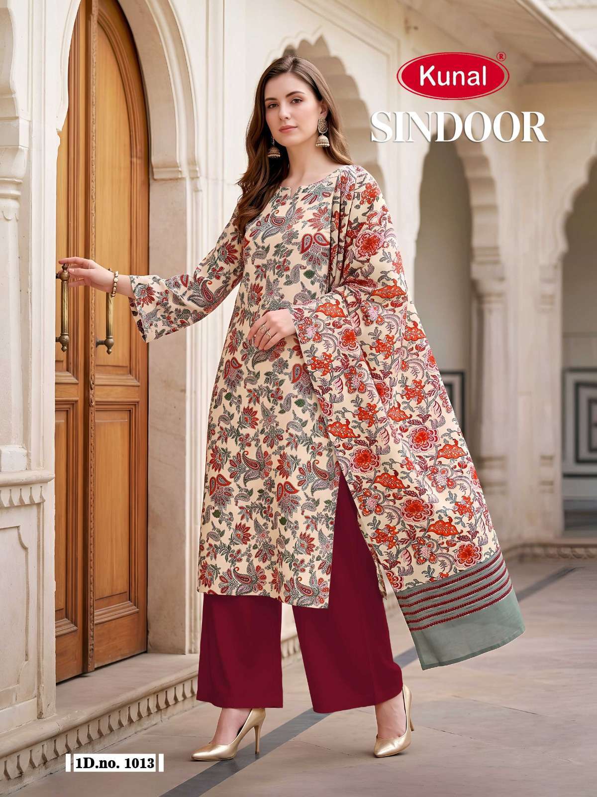 KUNAL FASHIONS SINDOOR HEAVY SOFT COTTON PRINTED DRESS MATERIAL 