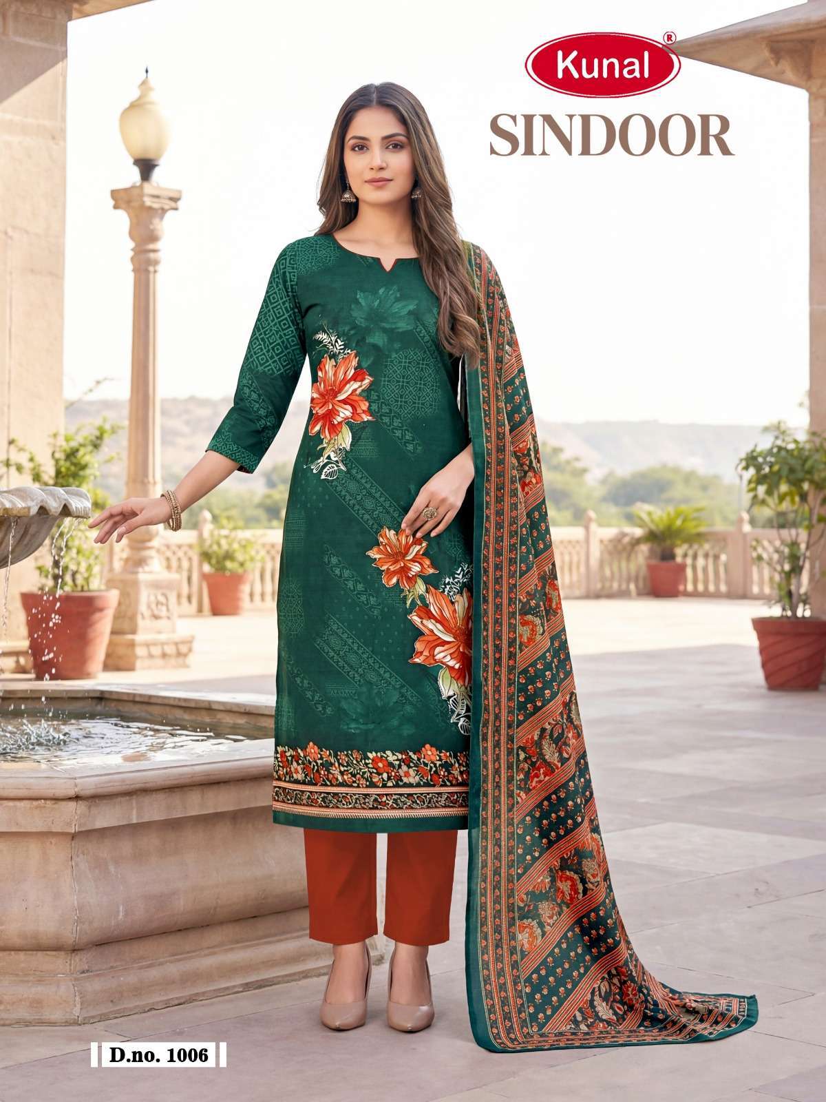 KUNAL FASHIONS SINDOOR HEAVY SOFT COTTON PRINTED DRESS MATERIAL 