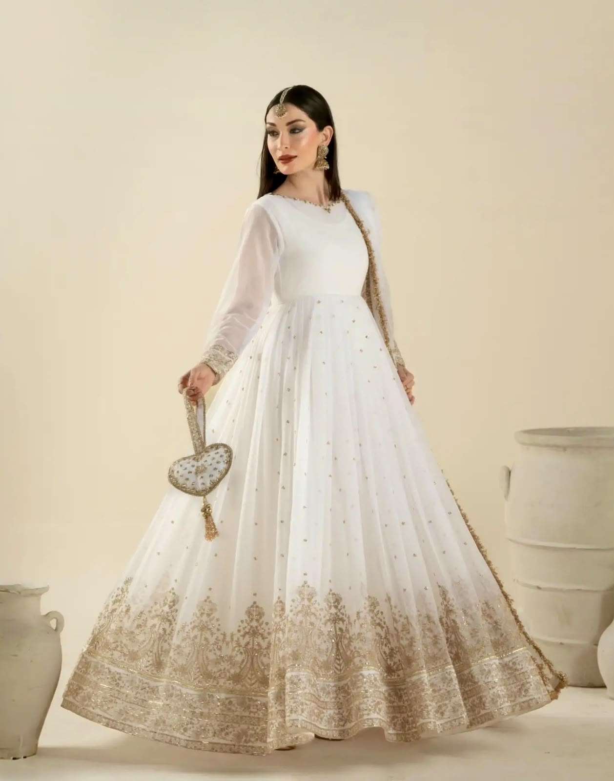 LADY LOOK 054 GEORGETTE HEAVY SEQUENCE EMBROIDERY DESIGNER GOWN BOTTOM AND DUPATTA SET 