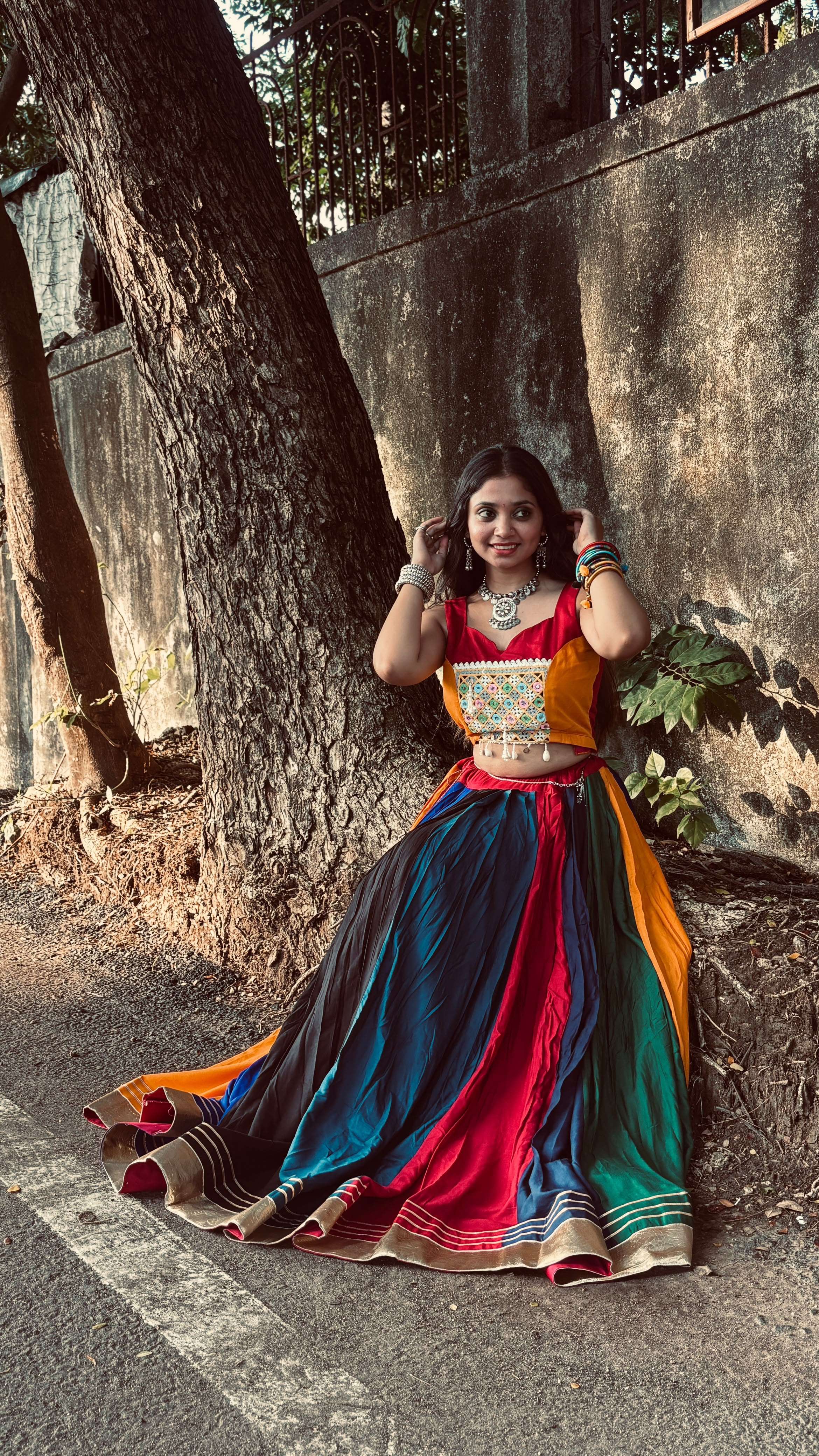 LG 660 RAYON MIRROR EMBROIDERY DESIGNER WORK NAVRATRI WEAR LEHENGA CHOLI COLLECTION 