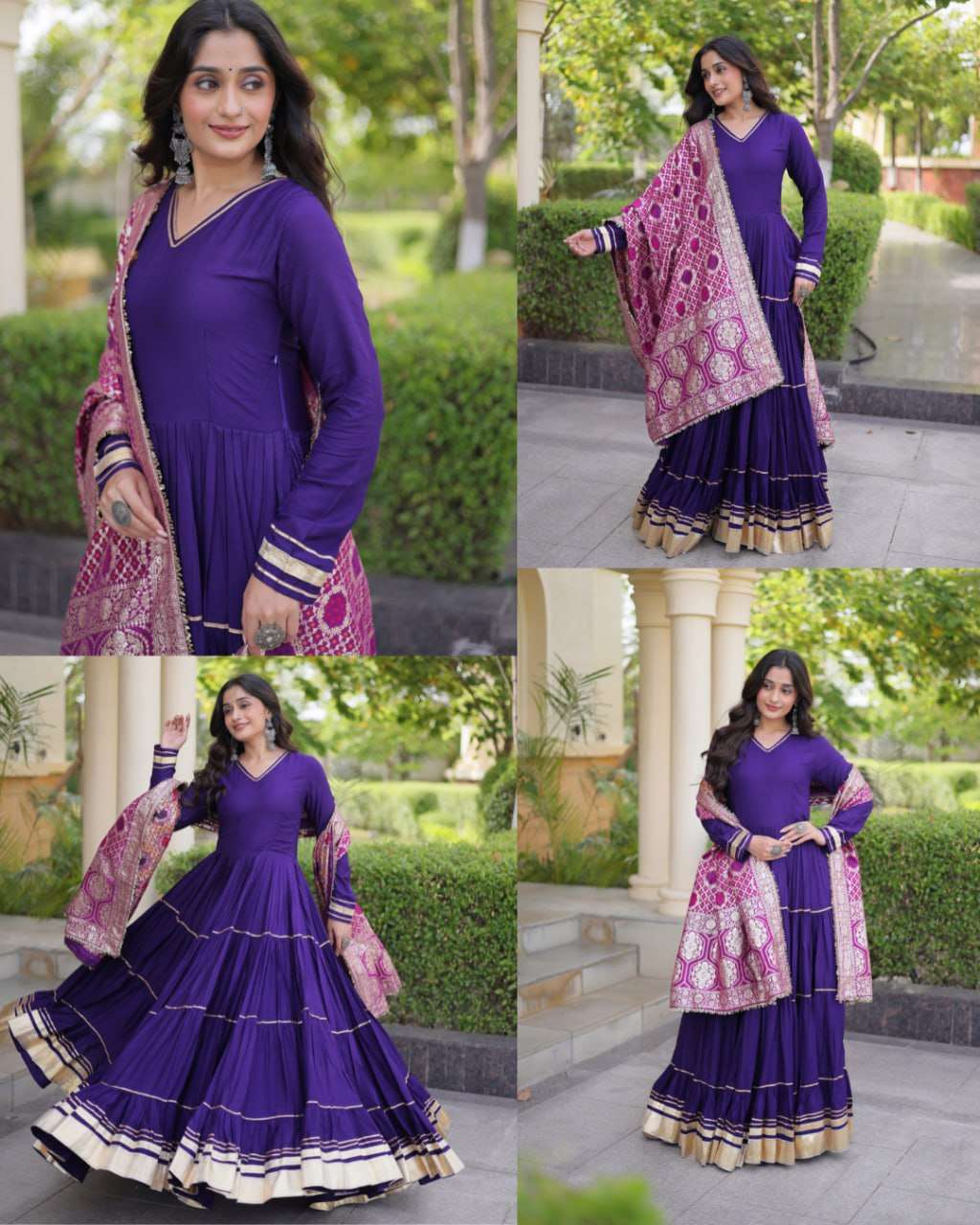 LW 9356 RAYON DESIGNER WORK PARTY WEAR LADIES GOWN WITH DUPATTA SET 