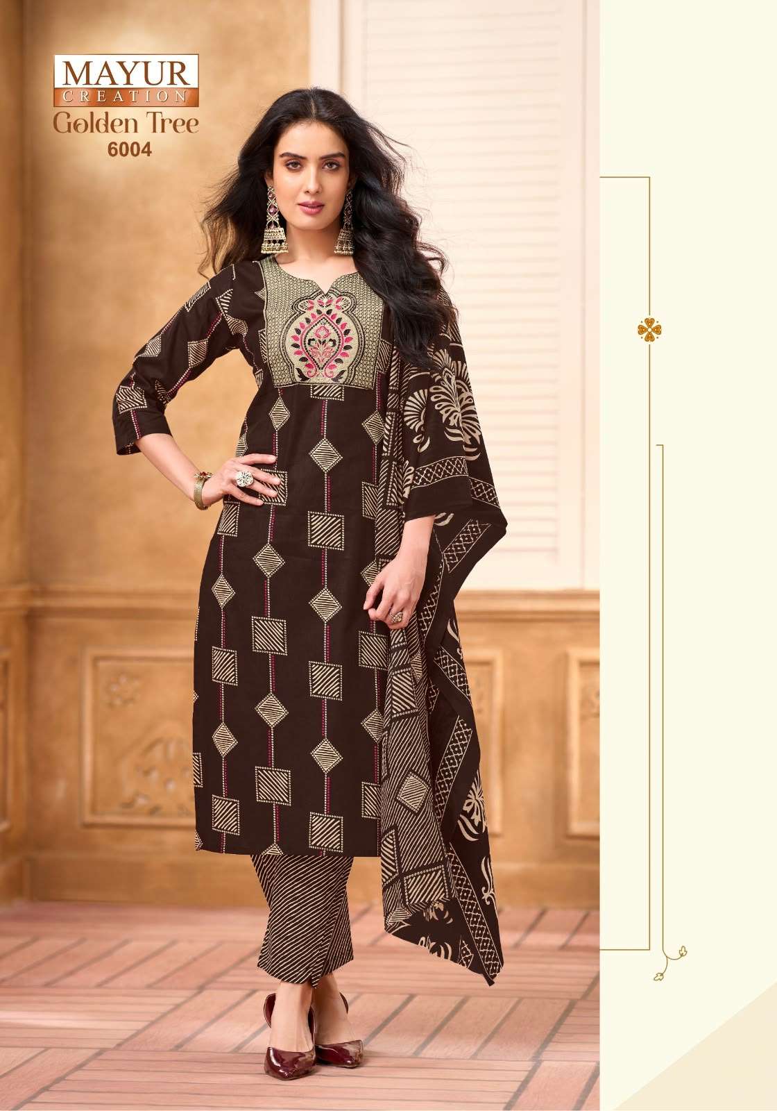 MAYUR CREATION GOLDEN TREE VOL 6 COTTON PRINTED READY MADE LADIES SUIT