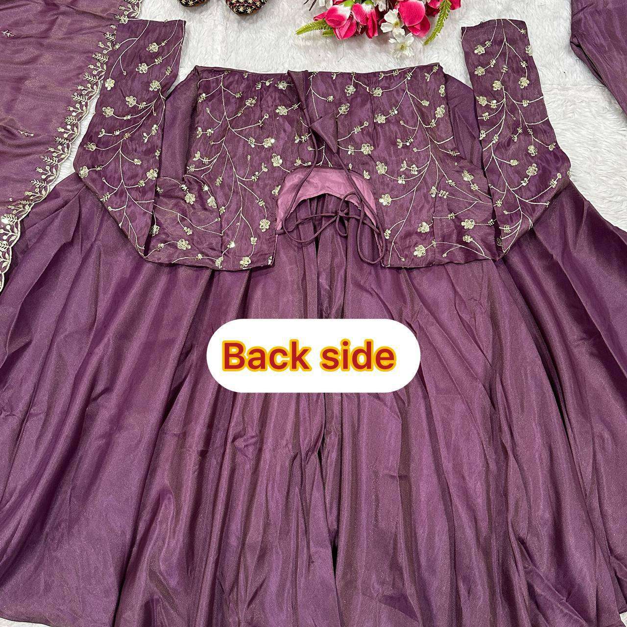 MD 3078 SILK DESIGNER PARTY WEAR LADIES ANARKALI GOWN STYLE DRESS 
