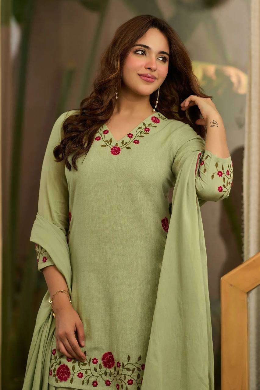 MD 3109 COTTON PREETY WORK LOOK DESIGNER LADIES PARTY WEAR LADIES SUIT