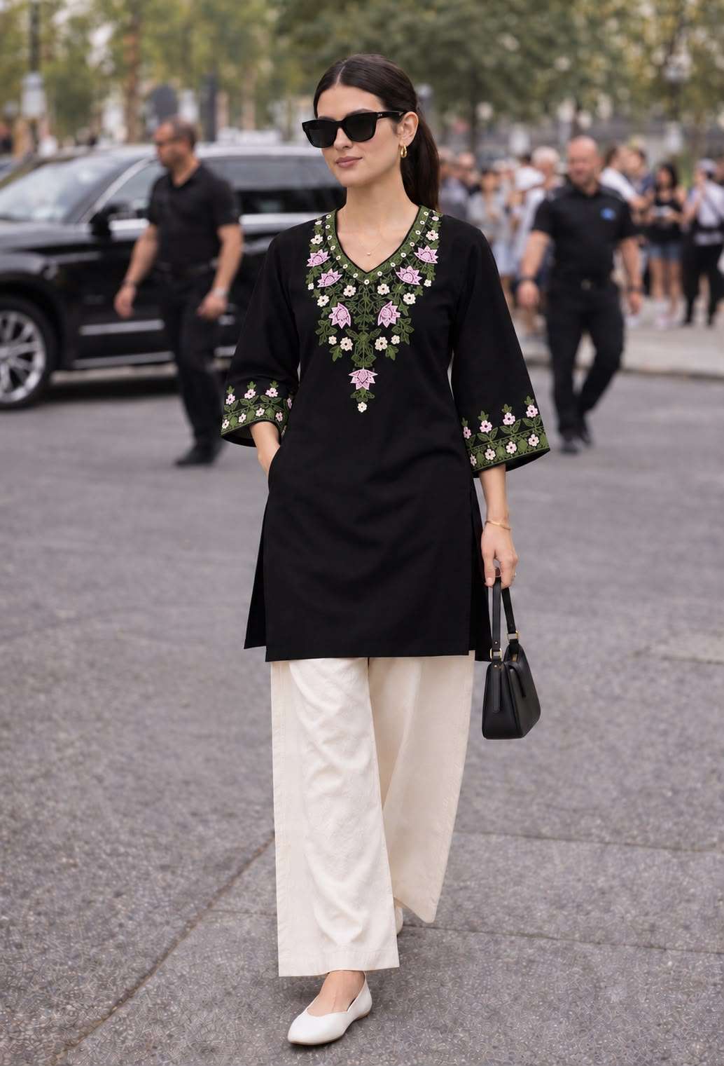 MF MINIMALIST COLLECTION RAYON FANCY PREETY LOOKS WORK LADIES TOP WITH PLAZZO PAIR 