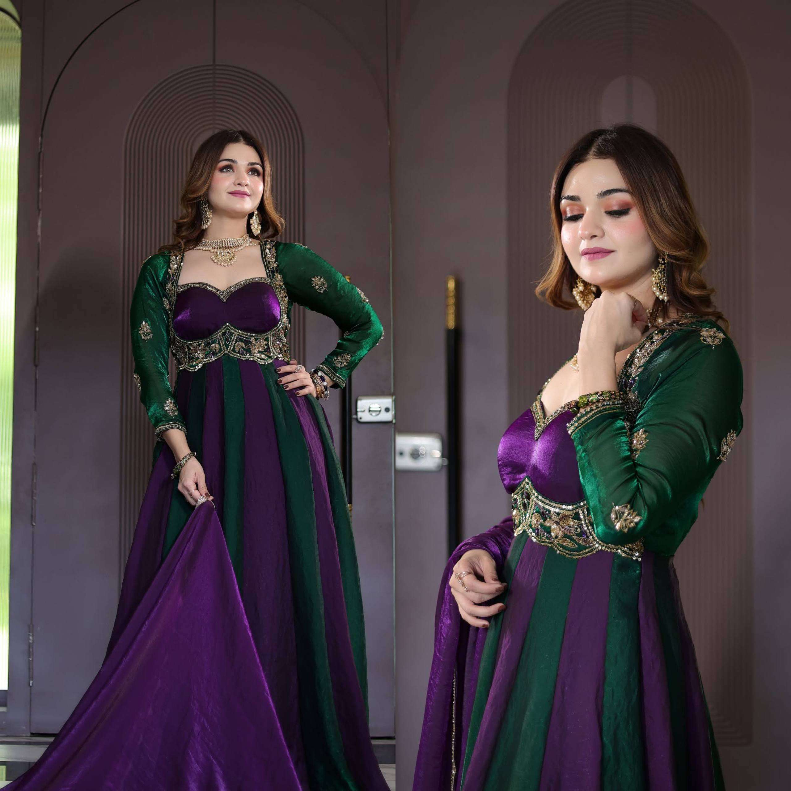 ND 5072 SILK BEAUTIFUL DESIGNER LOOK FUNCTION WEAR ANARKALI STYLE DRESS