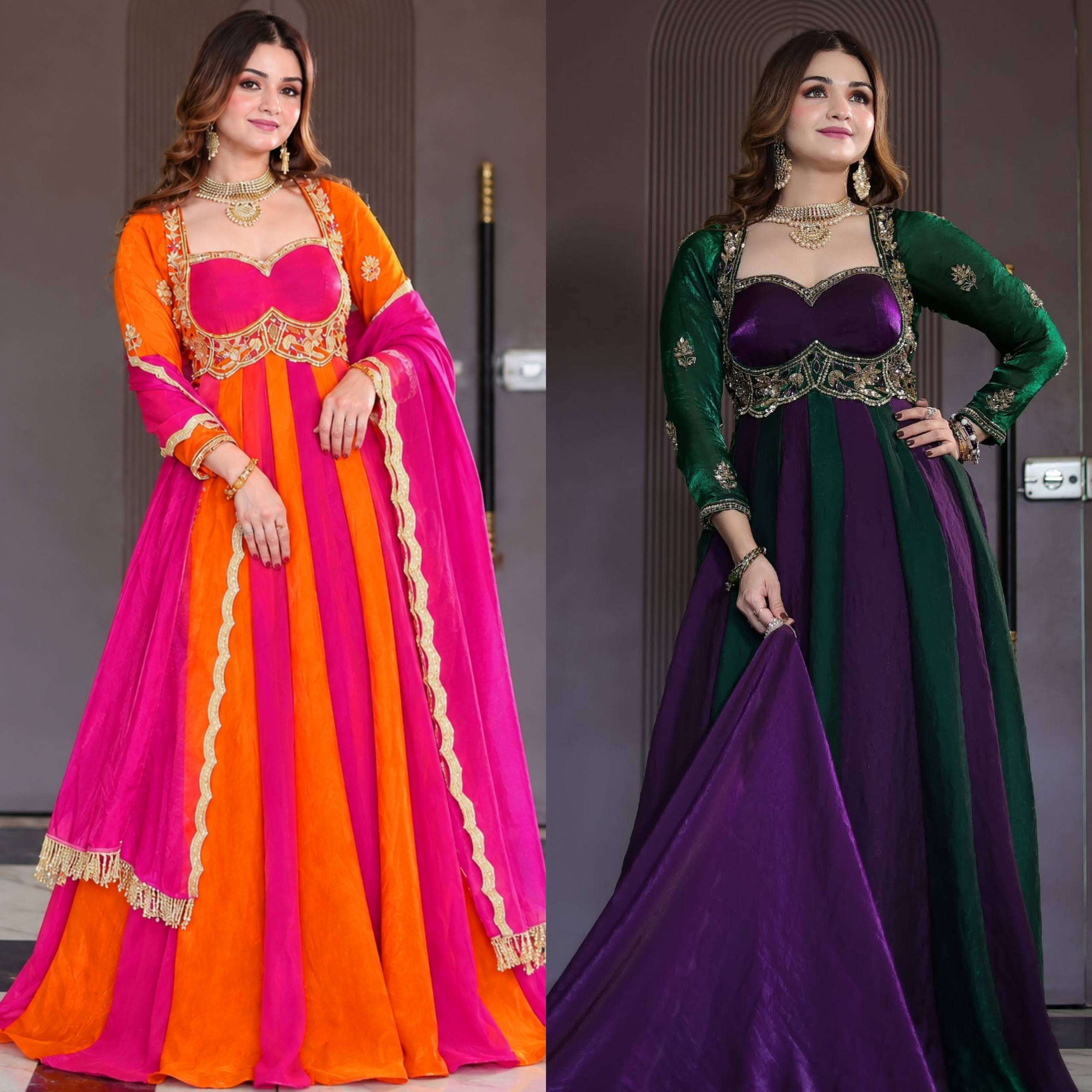 ND 5072 SILK BEAUTIFUL DESIGNER LOOK FUNCTION WEAR ANARKALI STYLE DRESS
