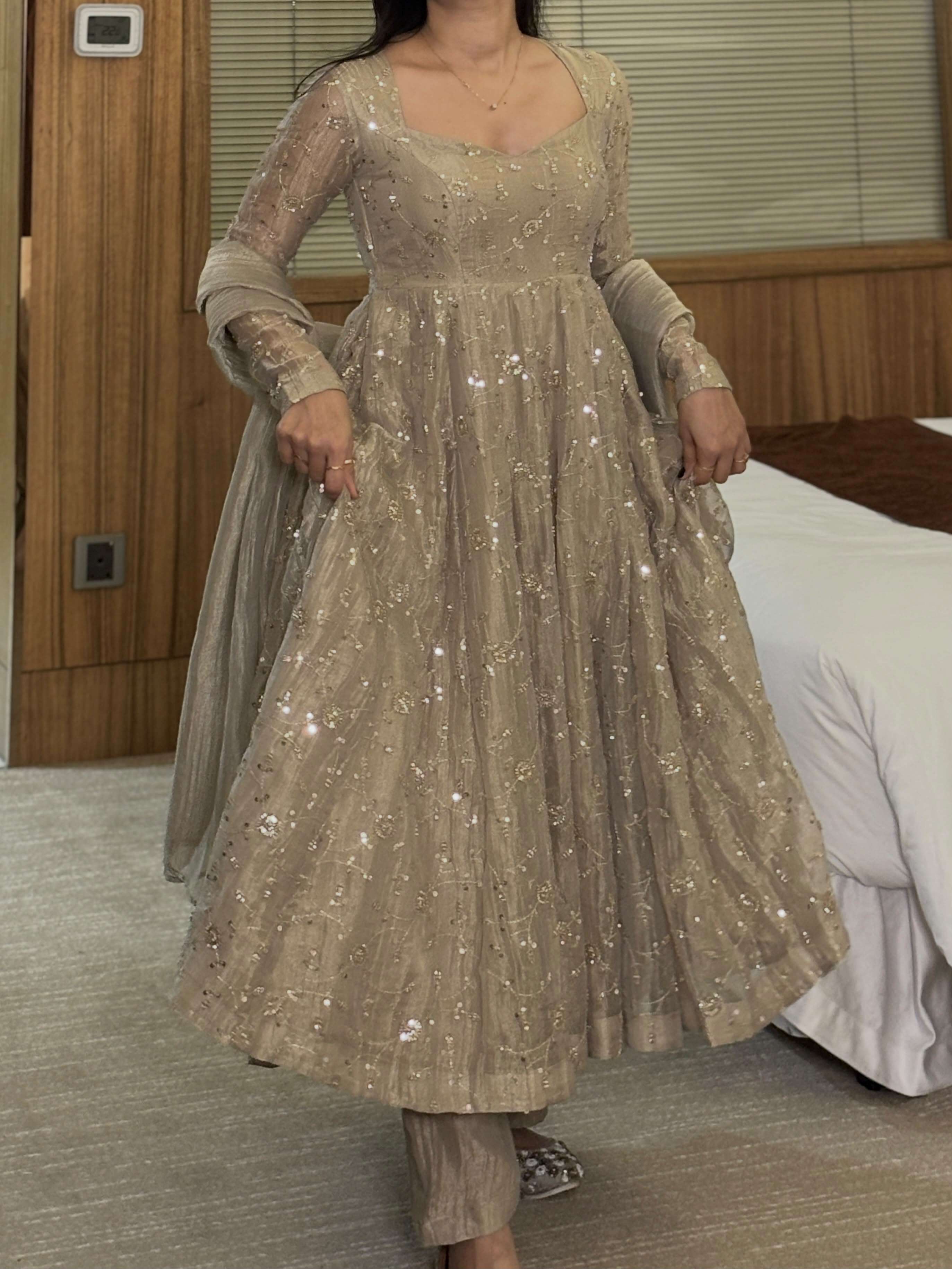 PD 1177 SILK BEAUTIFUL DESIGNER LOOK PARTY WEAR ANARKALI GOWN STYLE SUIT