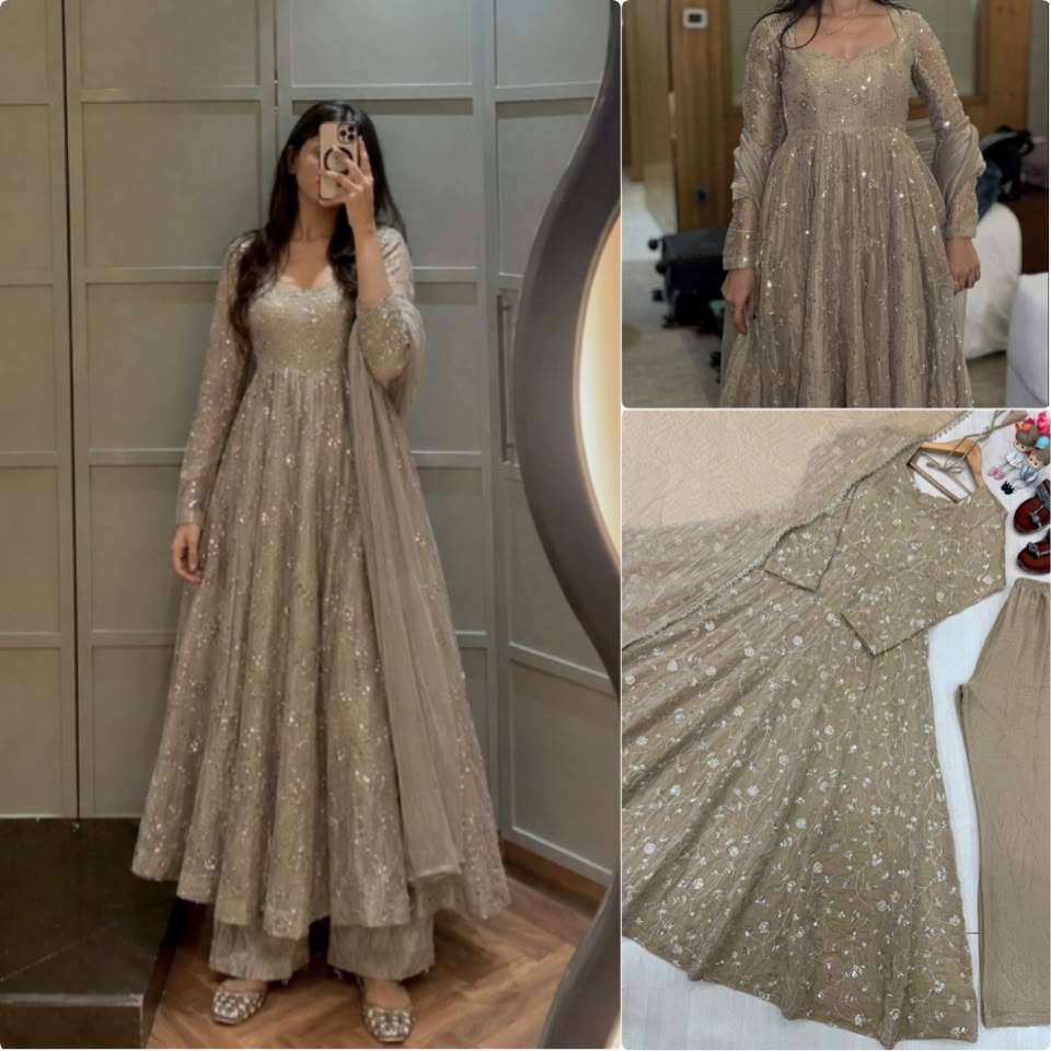 PD 1177 SILK BEAUTIFUL DESIGNER LOOK PARTY WEAR ANARKALI GOWN STYLE SUIT