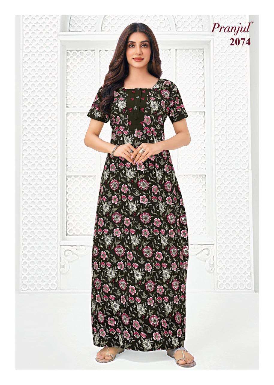 PRANJUL FASHION PRAGATI VOL 20 COTTON PRINTED NIGHT WEAR GOWN COLLECTION 