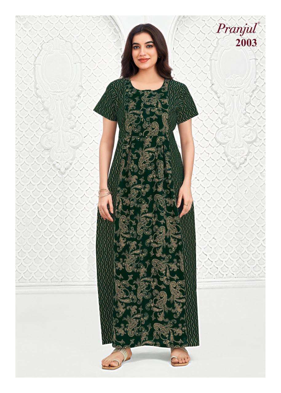 PRANJUL FASHION PRAGATI VOL 20 COTTON PRINTED NIGHT WEAR GOWN COLLECTION 